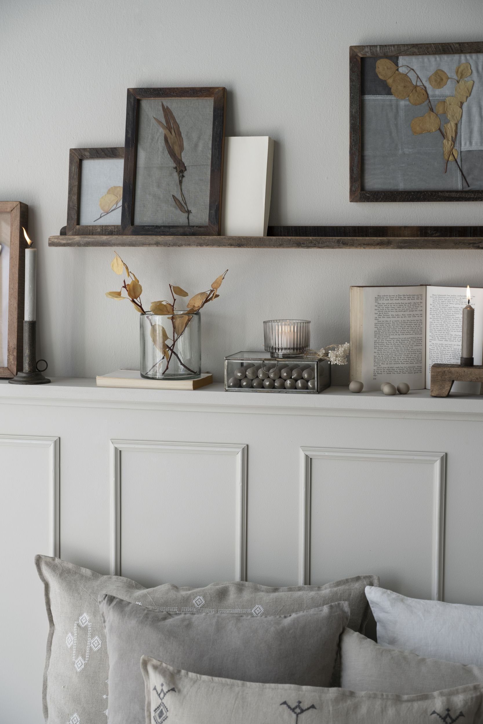 Ib Laursen Wandregal Regal Wandregal Bilderregal Holz Unika Alt L90xH3,7xT8cm Ib Laursen