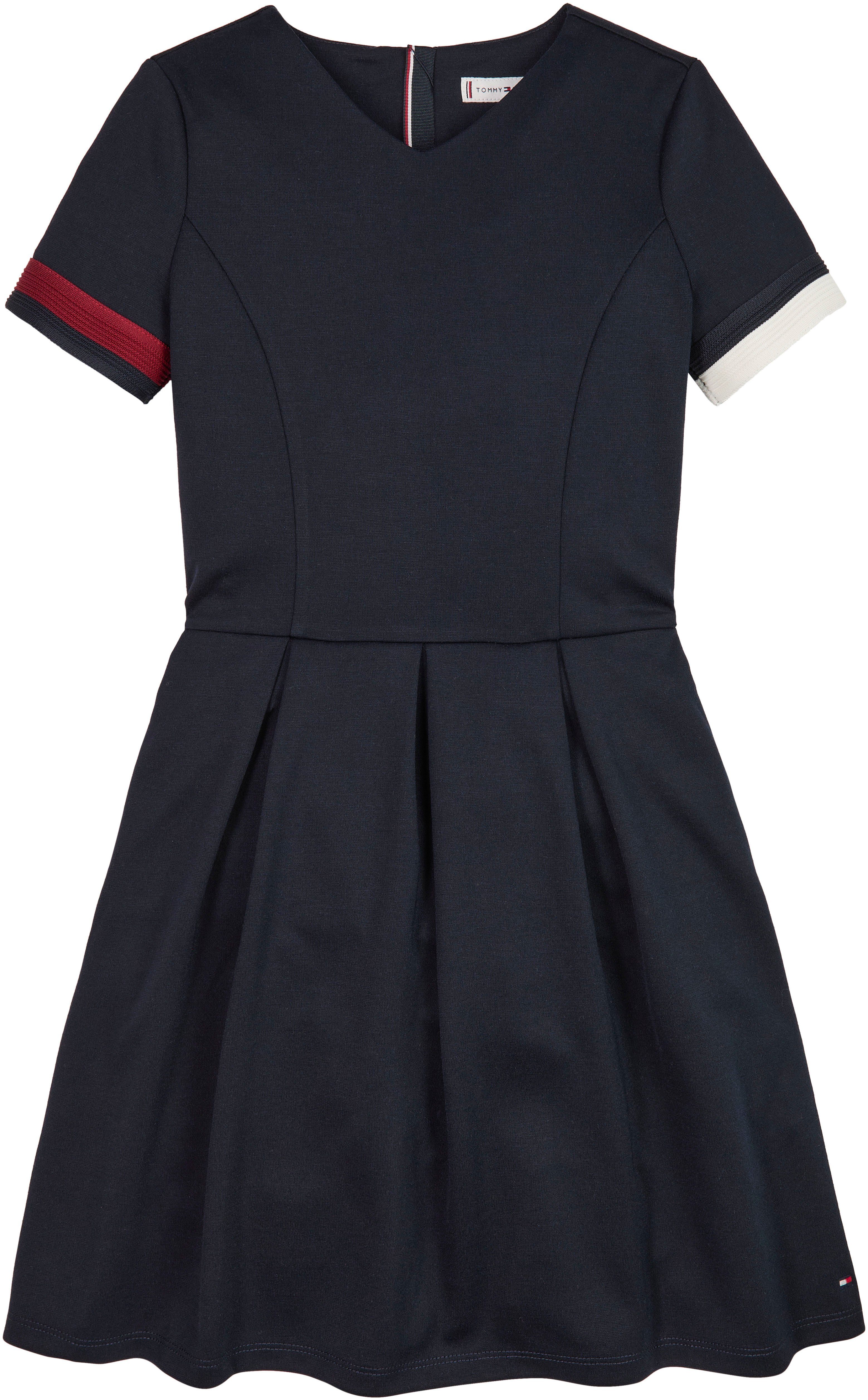 PUNTO Tommy Mädchen DRESS GLOBAL Kinder Blusenkleid Kids dunkelblau Hilfiger Junior MiniMe,für STRIPE