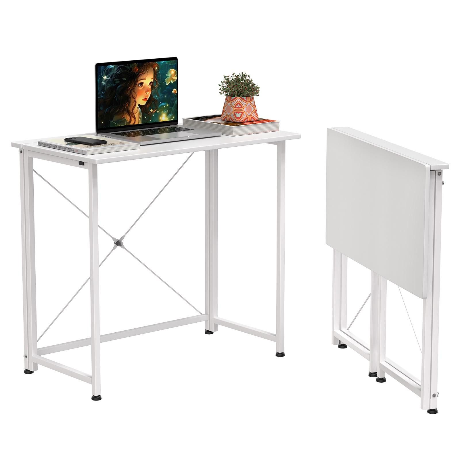 JEOBEST Computertisch Faltbar Tisch, Faltbarer Kleiner Schreibtisch Platzsparend, Klappbar PC Tisch 80 x 45 x 75cm
