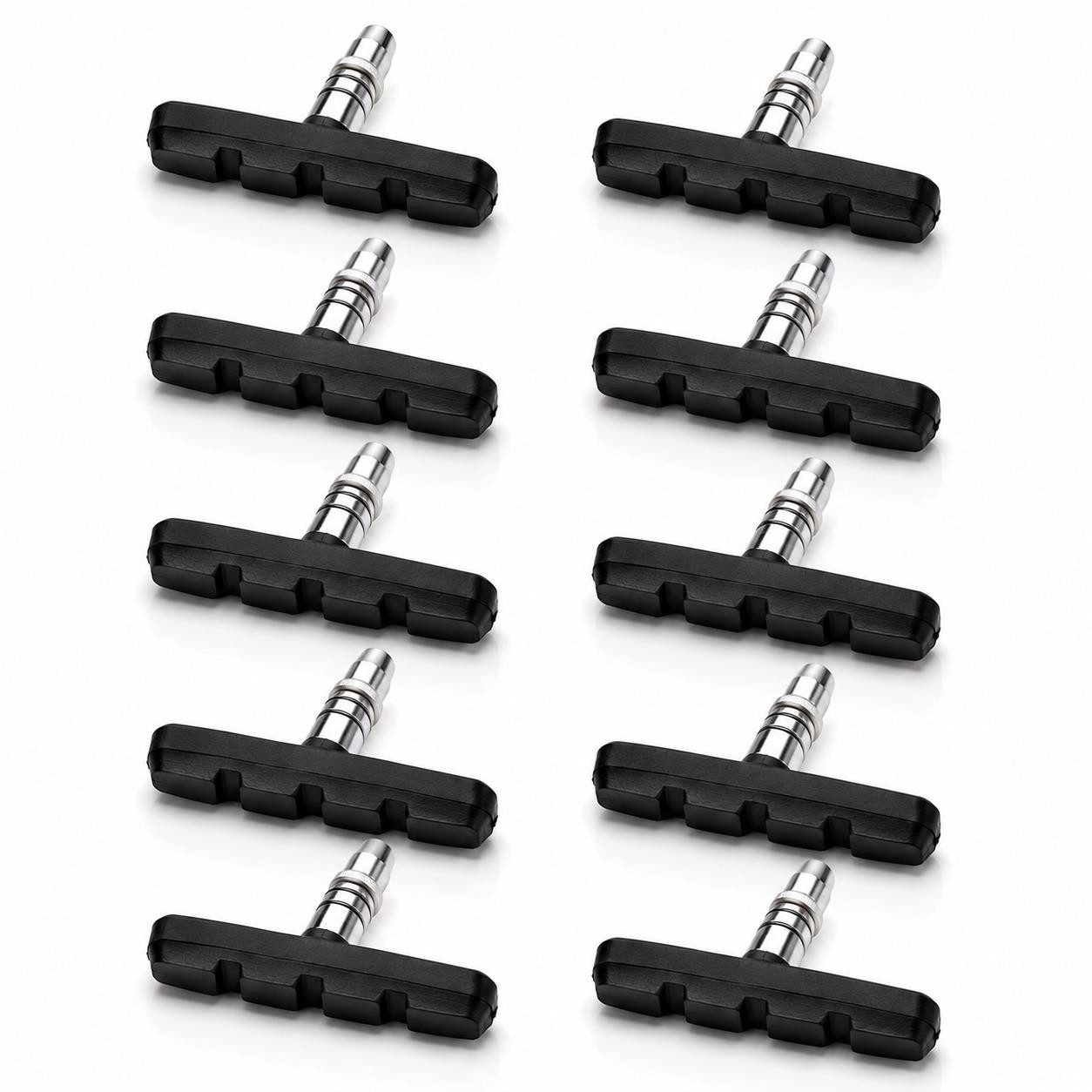 V-Brake 10 Stück Fahrrad Bremsen Set für Shimano, 5 Paar Bremsschuhe schwarz