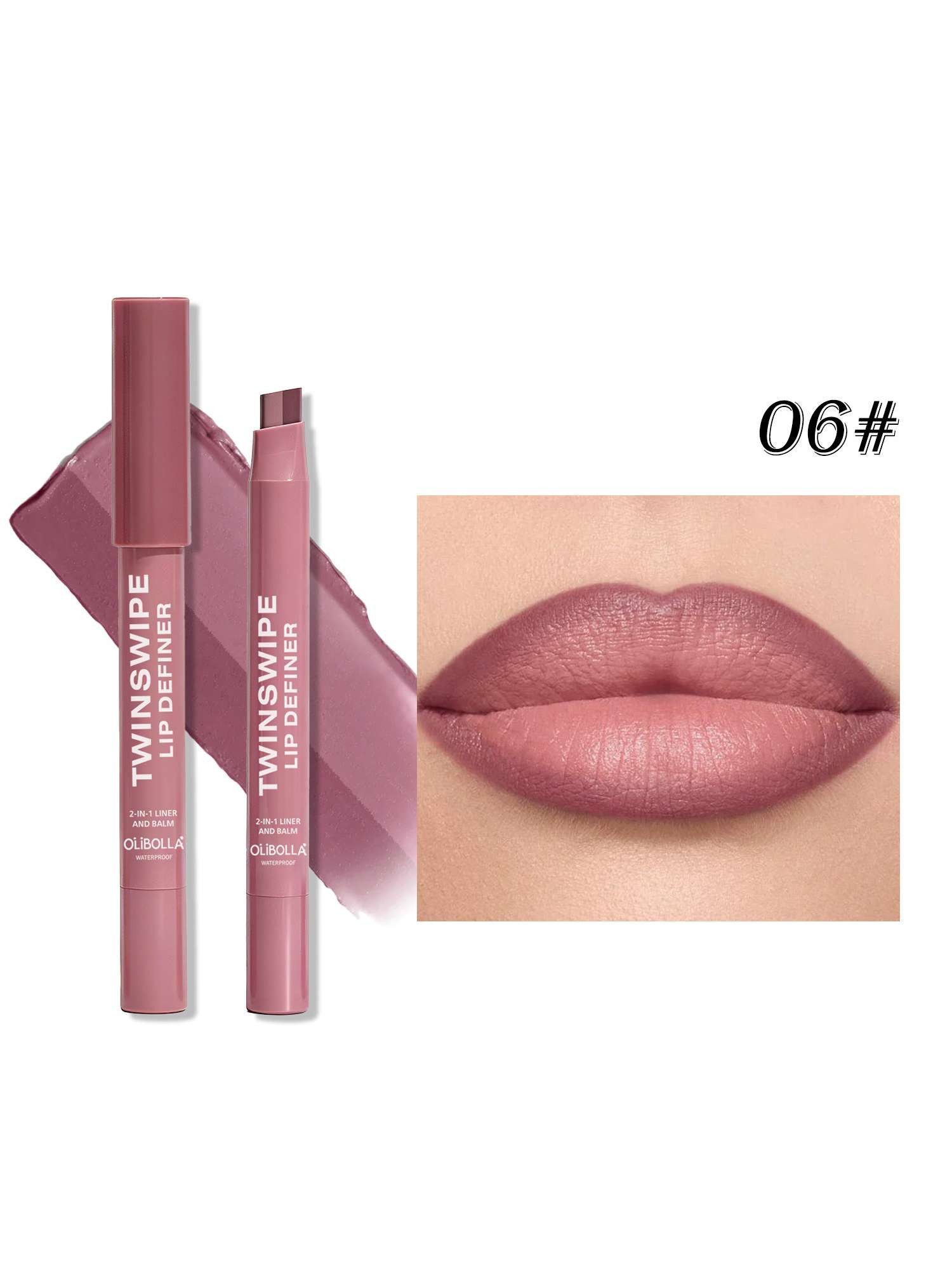 DEBAIJIA Lipliner 2-in-1 Lipliner Stift, wischfest für definierte Lippenkonturen