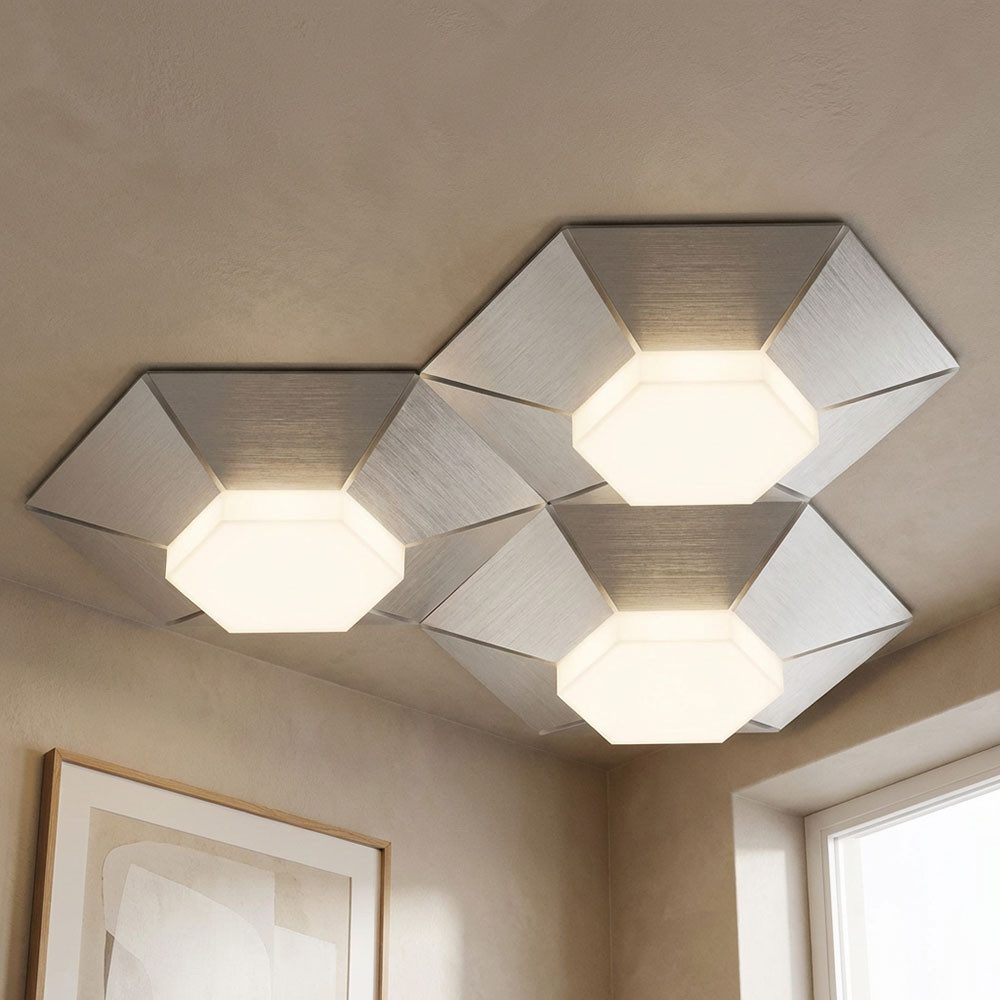 WOFI LED Deckenleuchte, LED-Leuchtmittel fest verbaut, Warmweiß, Deckenleuchte dimmbar über Wandschalter LED Deckenlampe Wohnzimmer