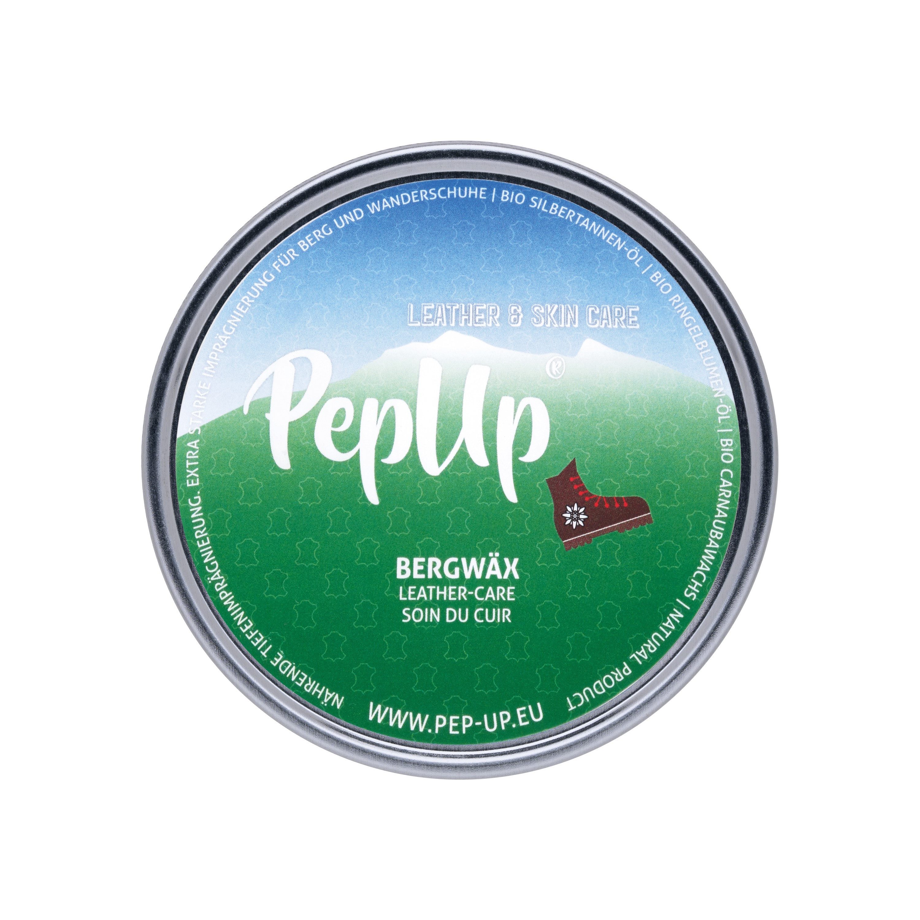 PepUp BERGWÄX - Ledercreme für Berg & Wanderschuhe mit Bio Silbertannenöl Schuh-Farbwachs