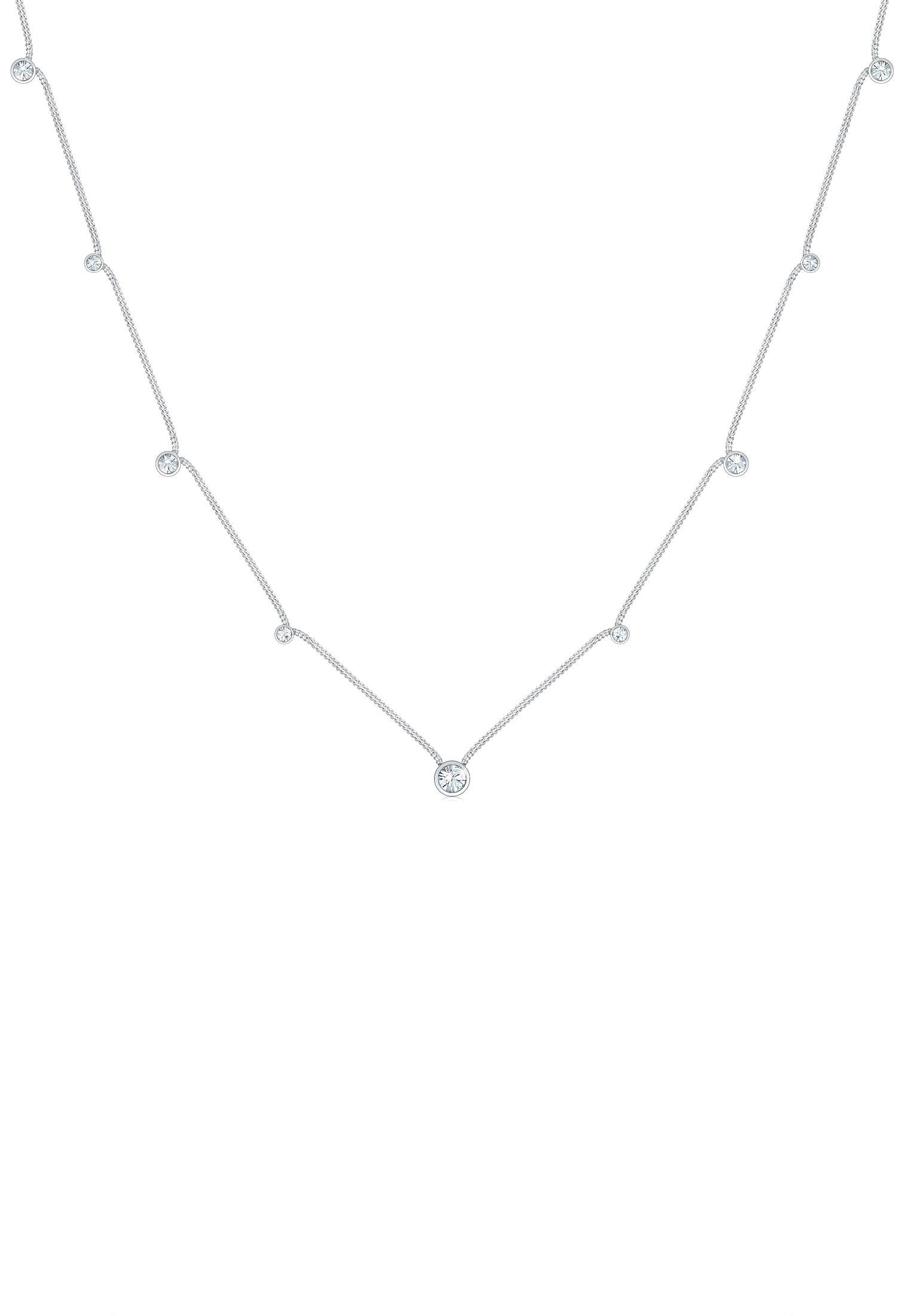 Collierkettchen Weiß 925 Sterling Silber, mit Kristallen von Swarovski®