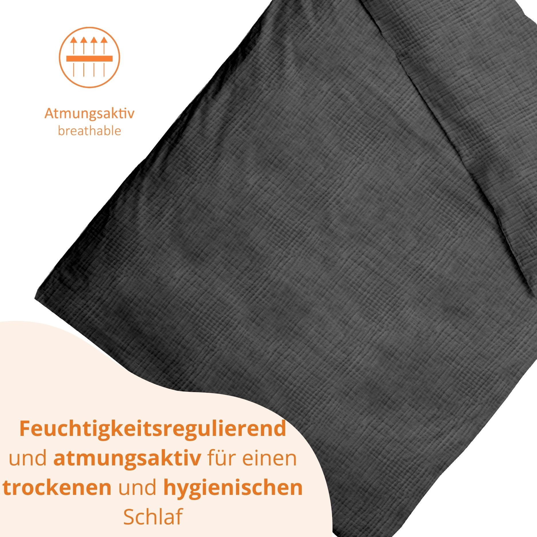 sleepling Bettwäsche Musselin Bettbezug, Musselin, natürlicher Knitter-Look