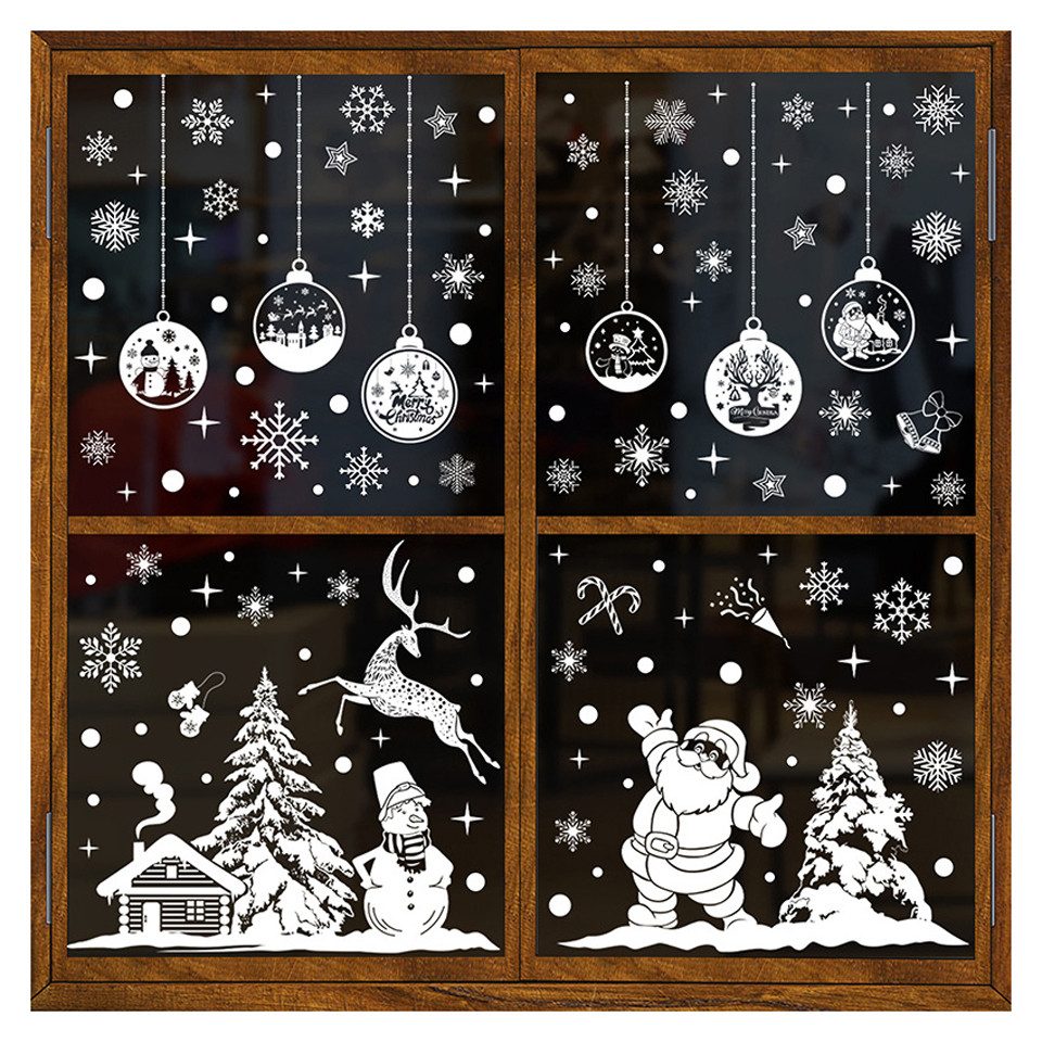 Coonoor Fenstersticker Weihnachts-Fensteraufkleber-Set, statische Fensterau günstig online kaufen