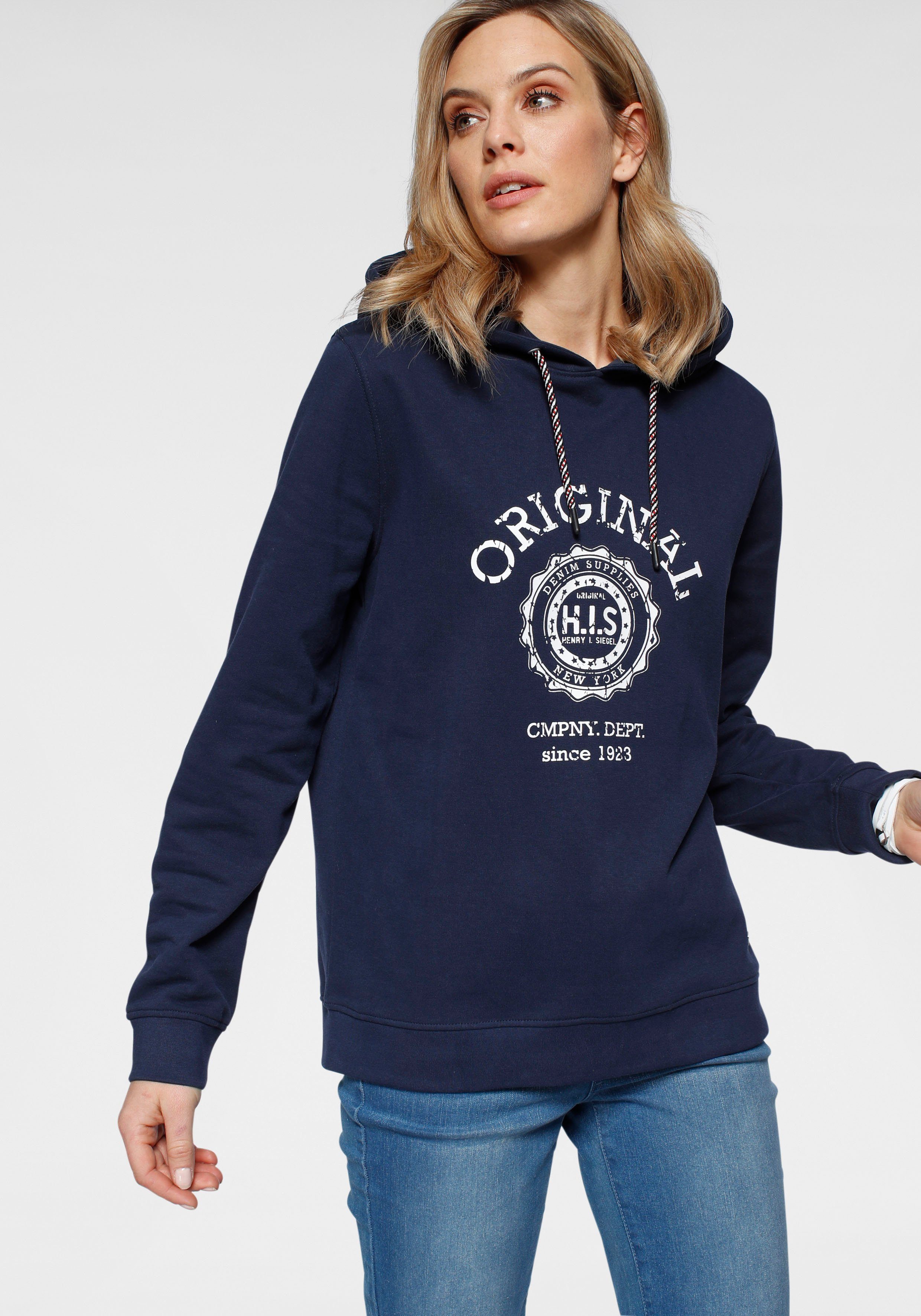  Kapuzensweatshirt mit Retro-print von , Lässiger Heritage Hoodie  von