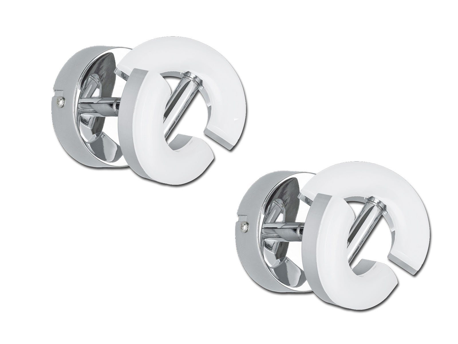 FISCHER & HONSEL LED Wandstrahler, LED fest integriert, Warmweiß, 2er SET kleine Aufputz Wand-Spots Innen, Aufbau-Leuchte Küchenstrahler