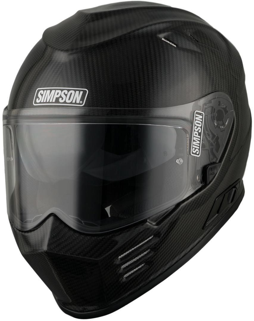 Simpson Motorradhelm Venom Carbon 06 Helm, vorbereitet für Kommunikationssystem,integriertes Sonnenvisier