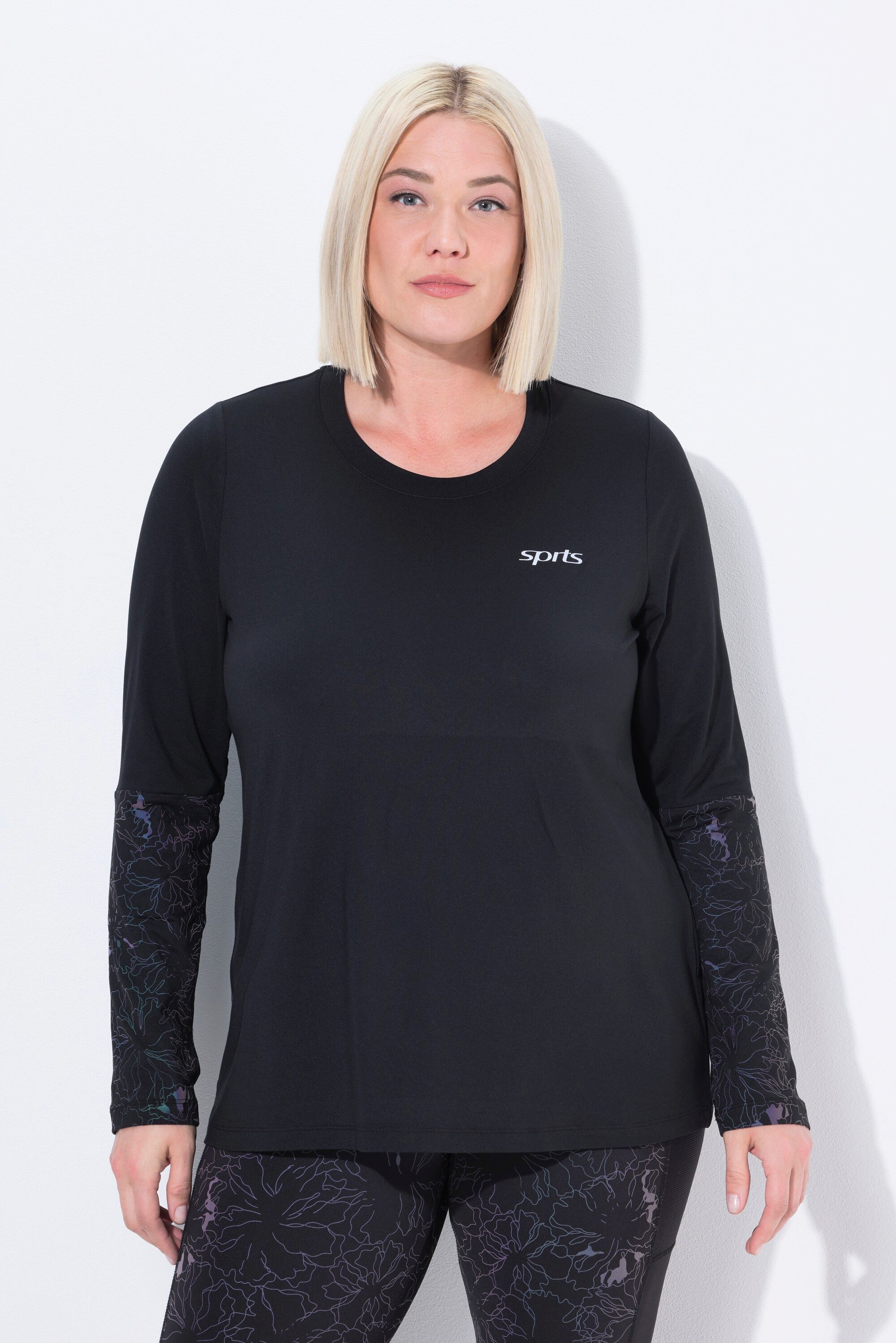 Ulla Popken Longsleeve Funktionsshirt Classic Rundhals Langarm recycelt günstig online kaufen