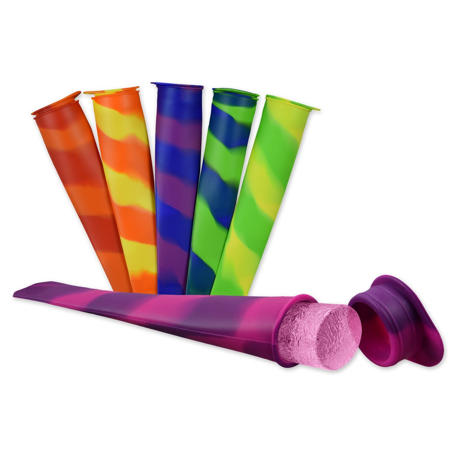 PhoneNatic Eisform 6x Eis-Pops Set Eis zum selber machen - Silikonformen mit Deckel