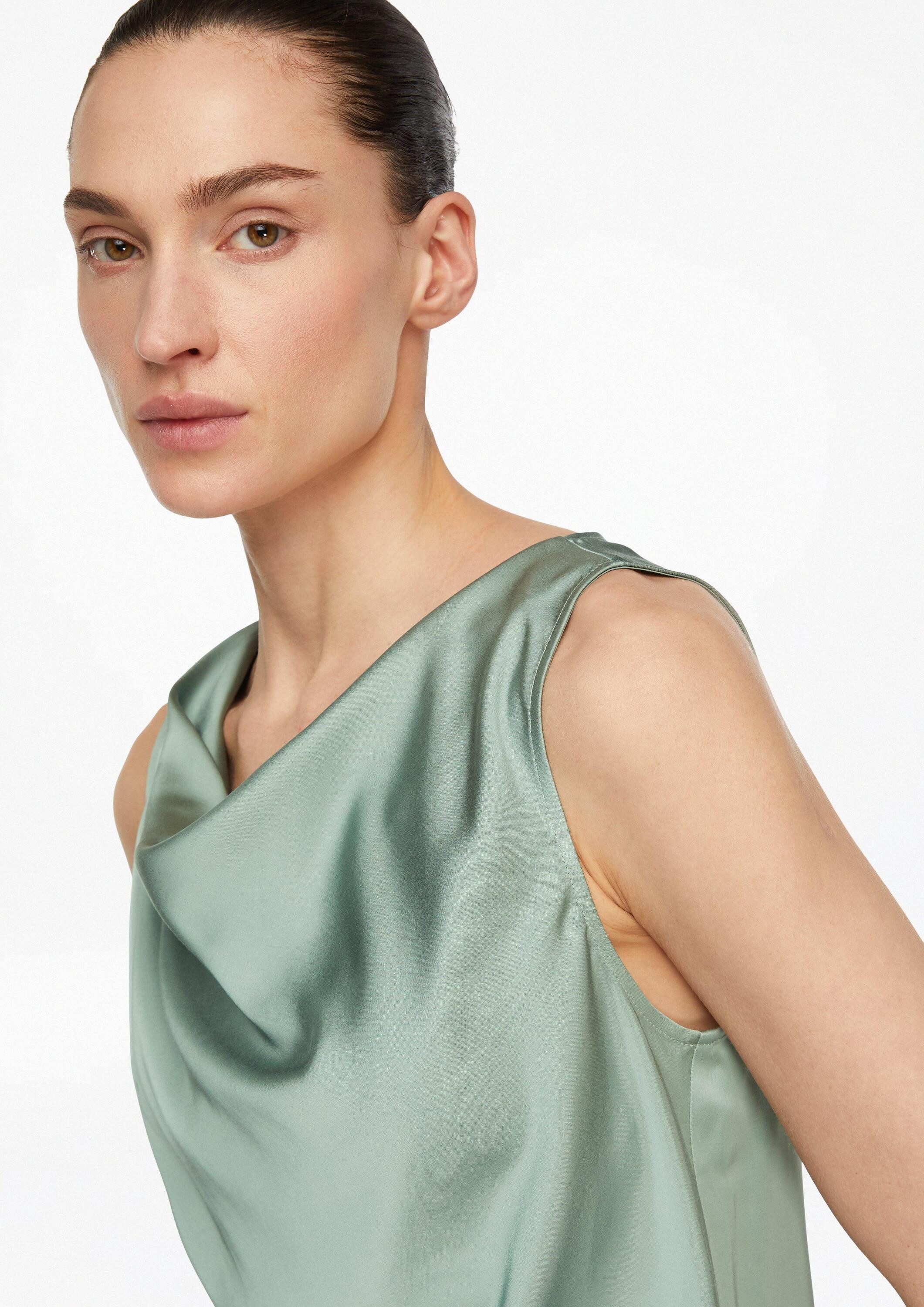 comma Blusentop Bluse Satin-Wasserfall-Top
