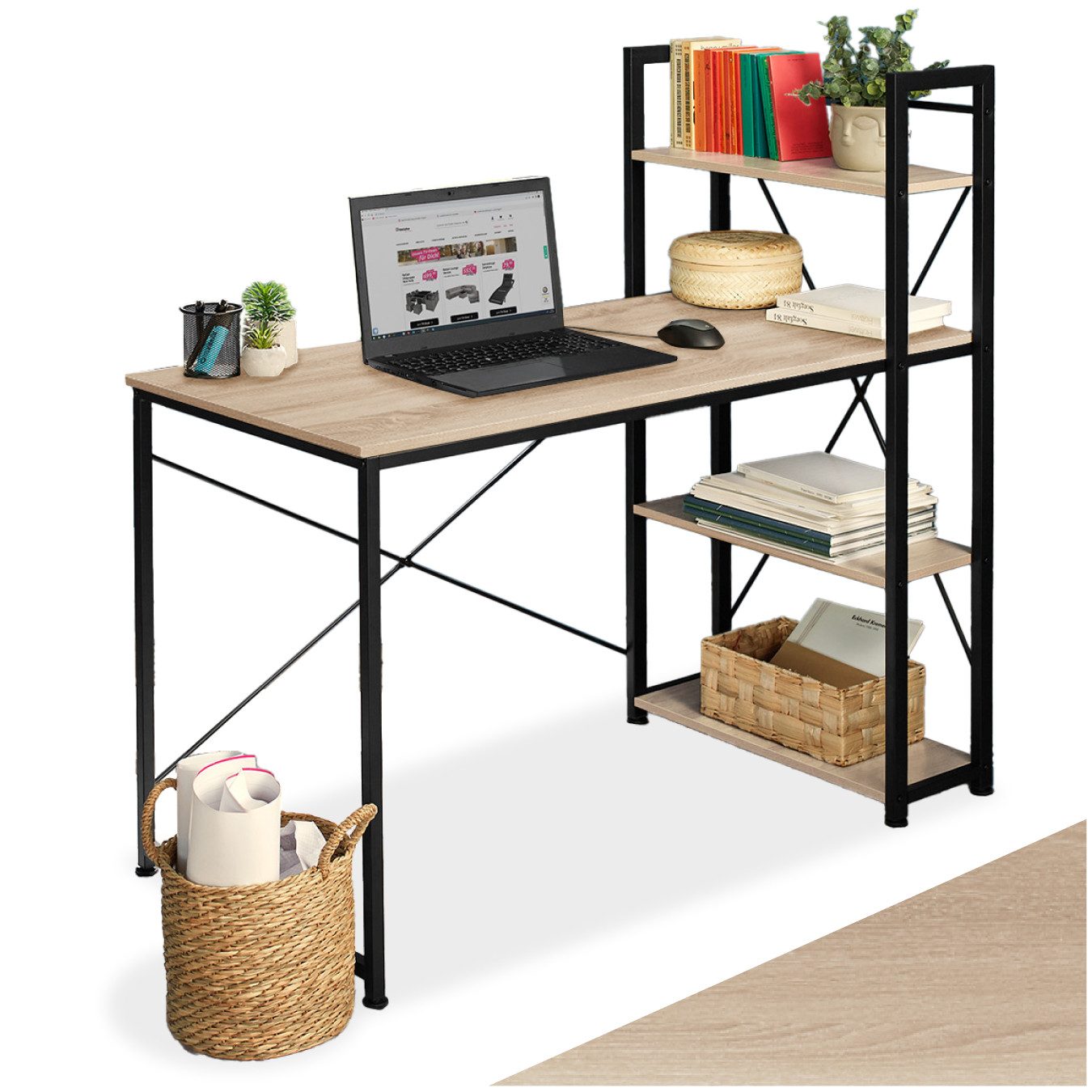 tectake Schreibtisch Computer-Schreibtisch (1-St., 1 tlg), Markanter Comput günstig online kaufen