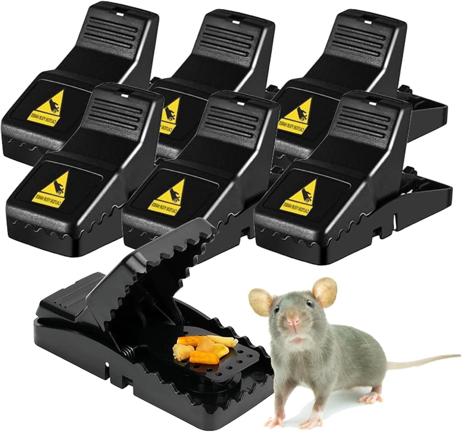 Fallax® Schlagfalle Schlagfalle 6x Mausefallen Schlagfalle wiederverwendbar schwarz, wiederverwendbar