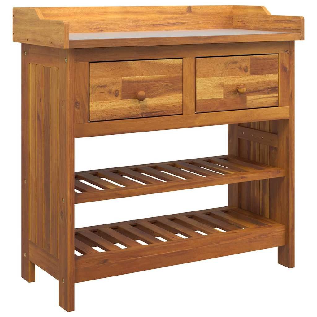 vidaXL Schuhschrank Garten-Schrank mit Schubladen mit Regal Braun 78 x 36,5 x 78cm (1-St)