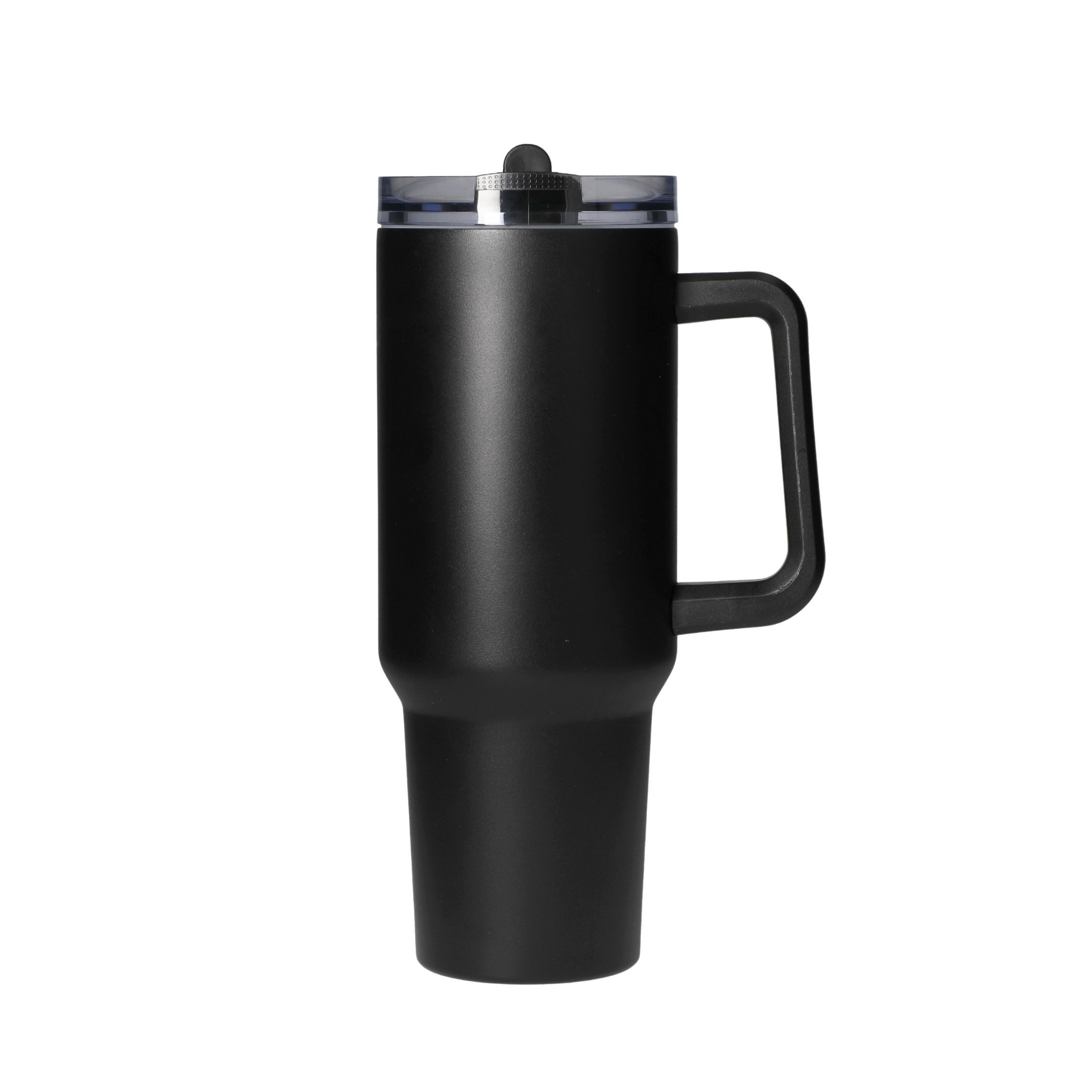elasto Becher Edelstahl Trinkbecher mit Deckel und Strohhalm 1,2 Liter, isoliert, robust, für unterwegs
