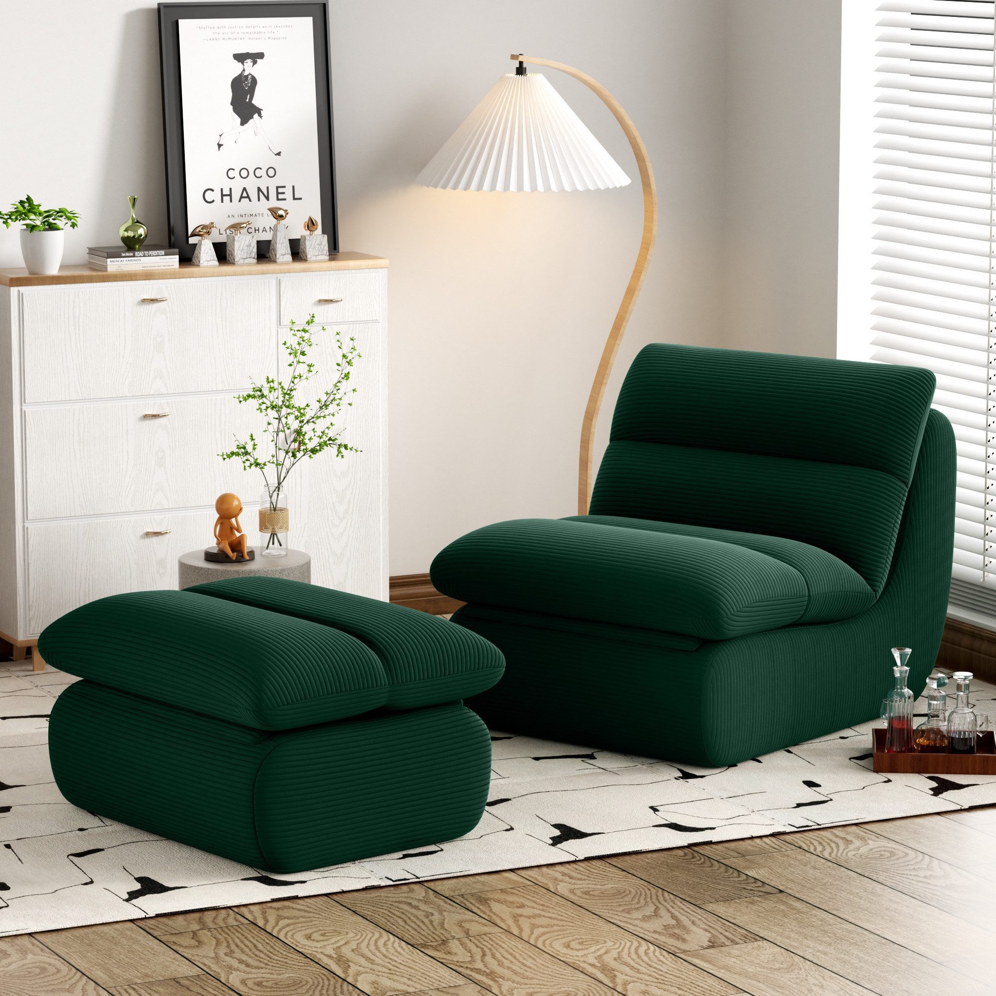 STILVORA Sitzsack Relaxsessel cord Lazy sofa Abnehmbares kleine sofa mit Fu günstig online kaufen