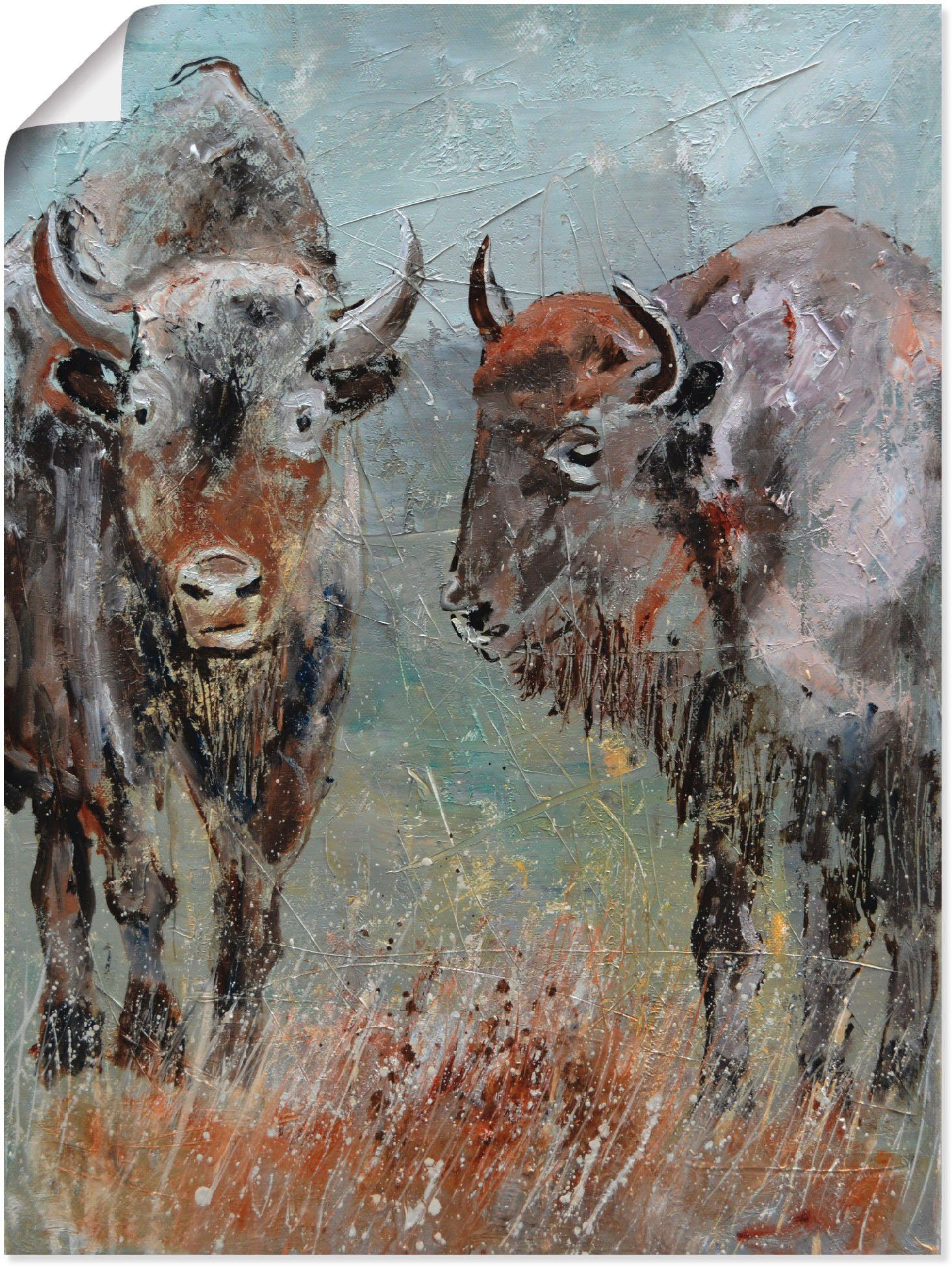 Artland Wandbild Büffel, Wildtiere (1 St), als Alubild, Leinwandbild, Wandaufkleber oder Poster in versch. Größen