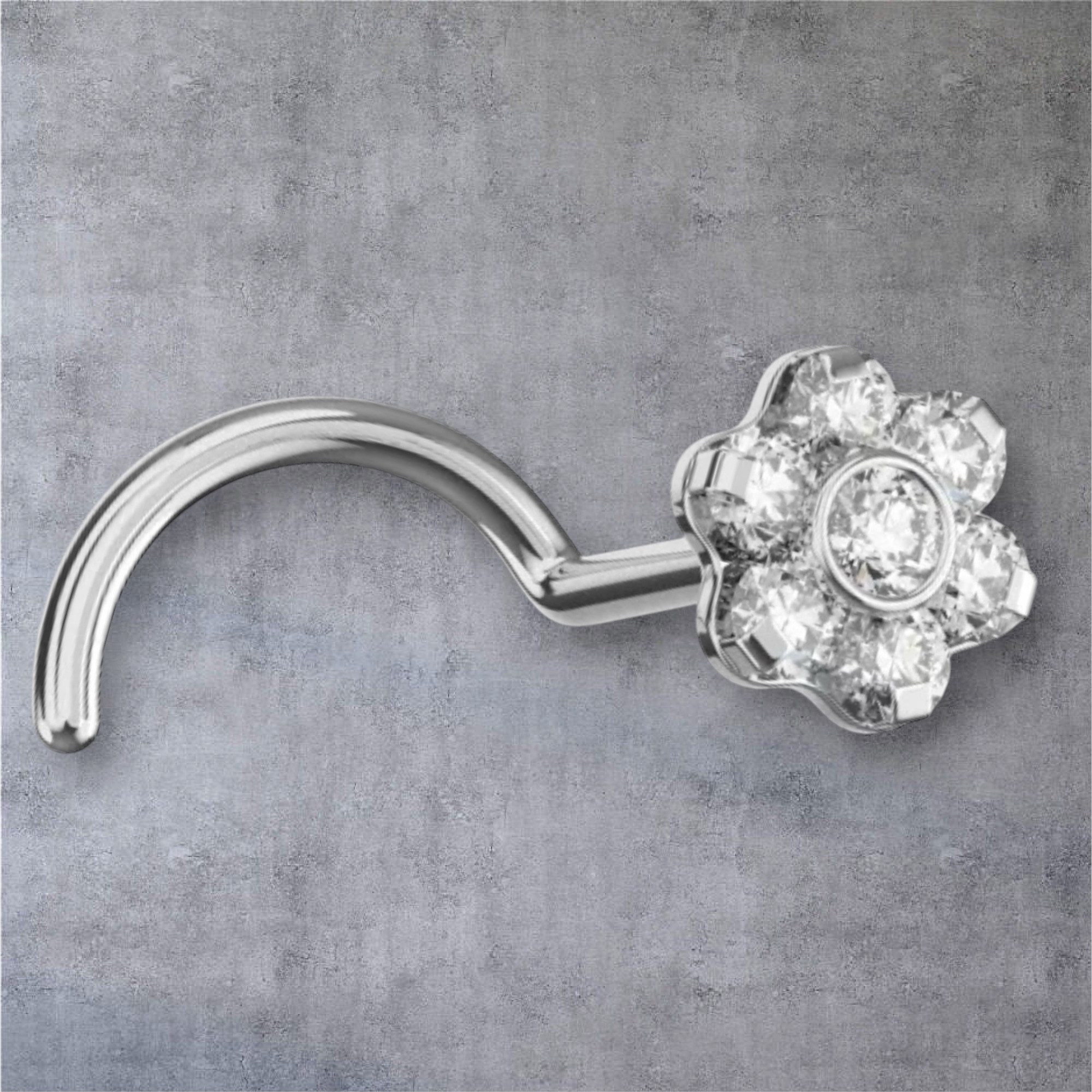 Karisma Schmuck Nasenpiercing Titan G23 Nasenstecker Blume 6 Premium Zirkon günstig online kaufen