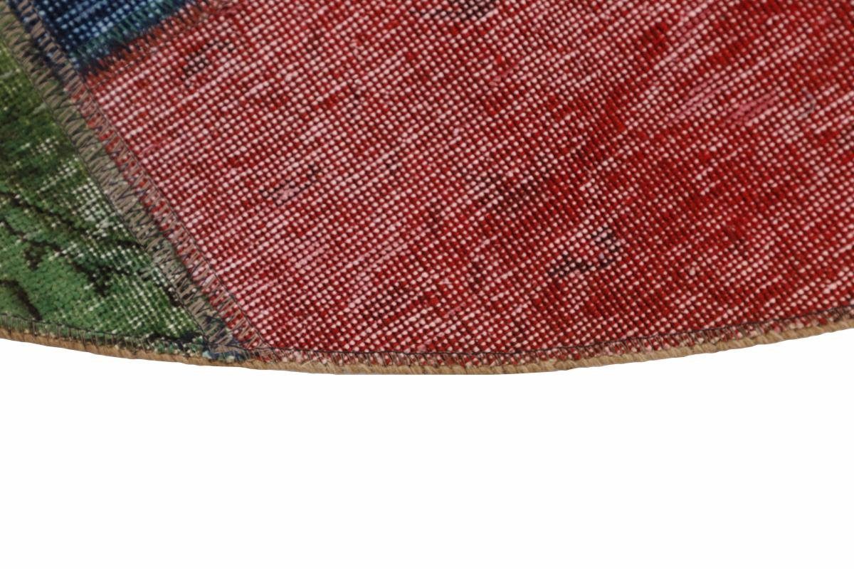 Orientteppich Patchwork Handgeknüpfter 5 Trading, rund, Moderner Höhe: Orientteppich, Nain 201x201 mm