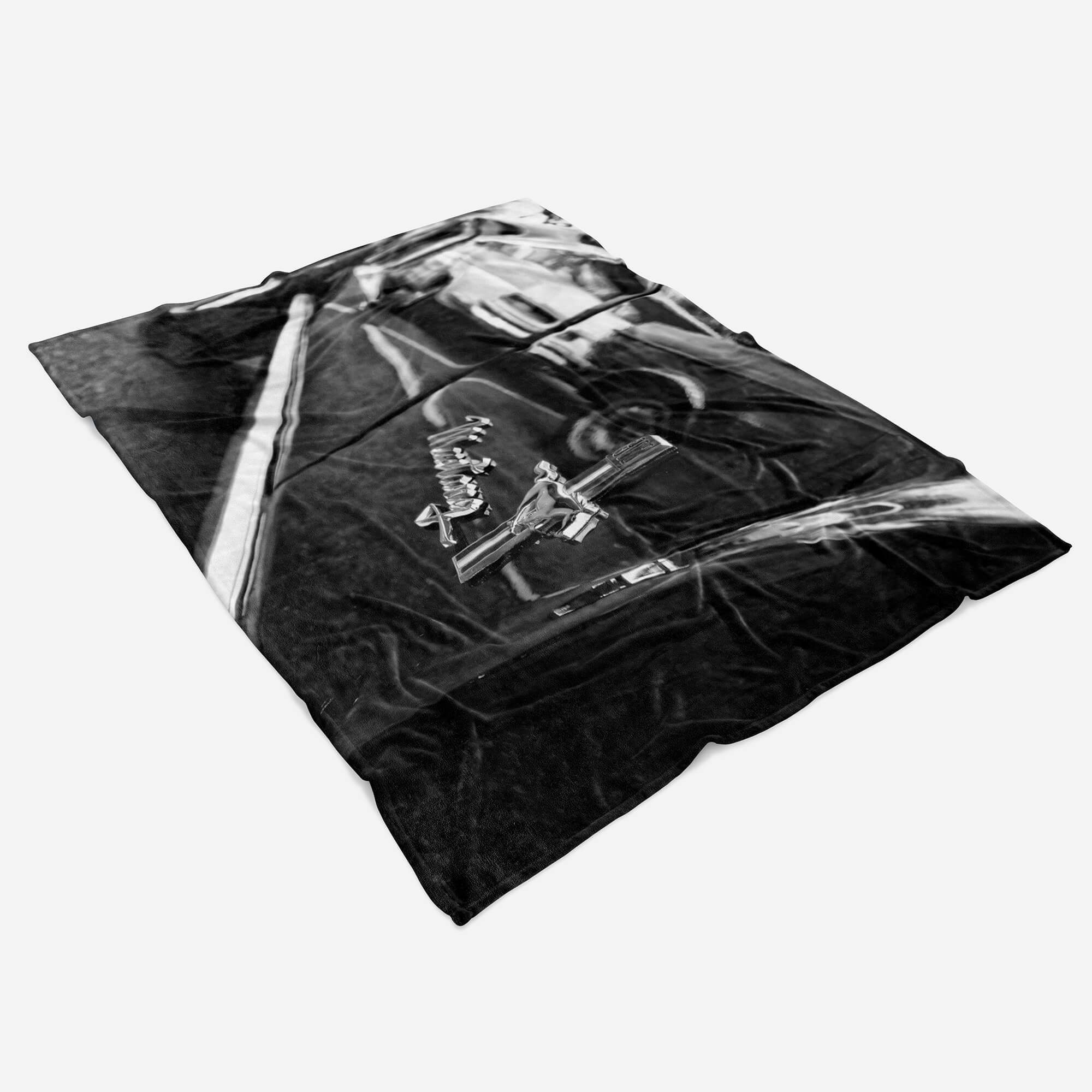 Handtuch Strandhandtuch mit Handtücher Saunatuch Ford Mustang Fotomotiv Handtuch Kuscheldecke Sinus 66er, Baumwolle-Polyester-Mix Art (1-St),