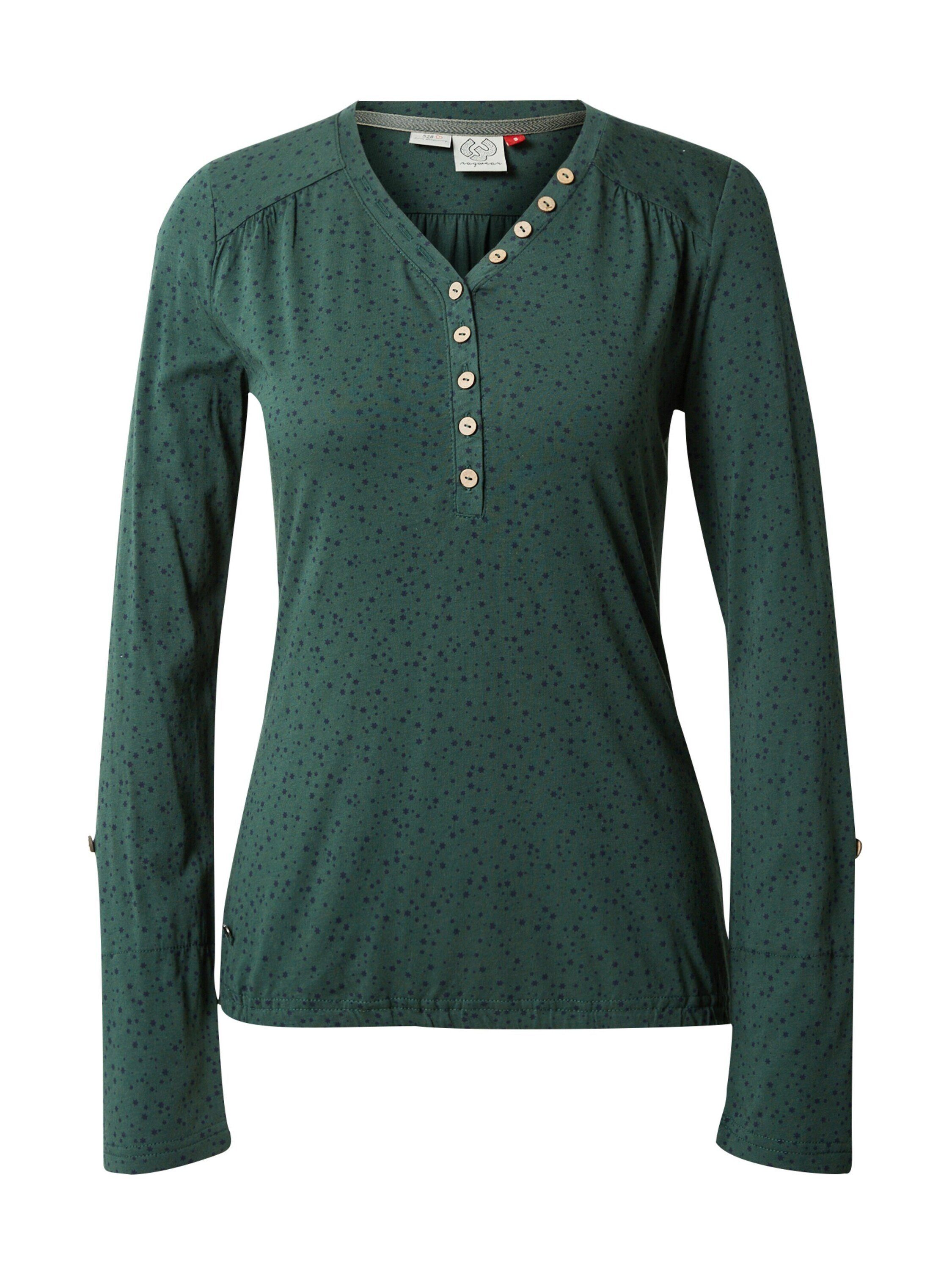 Ragwear Langarmshirt (1-tlg) Drapiert/gerafft Dark Green