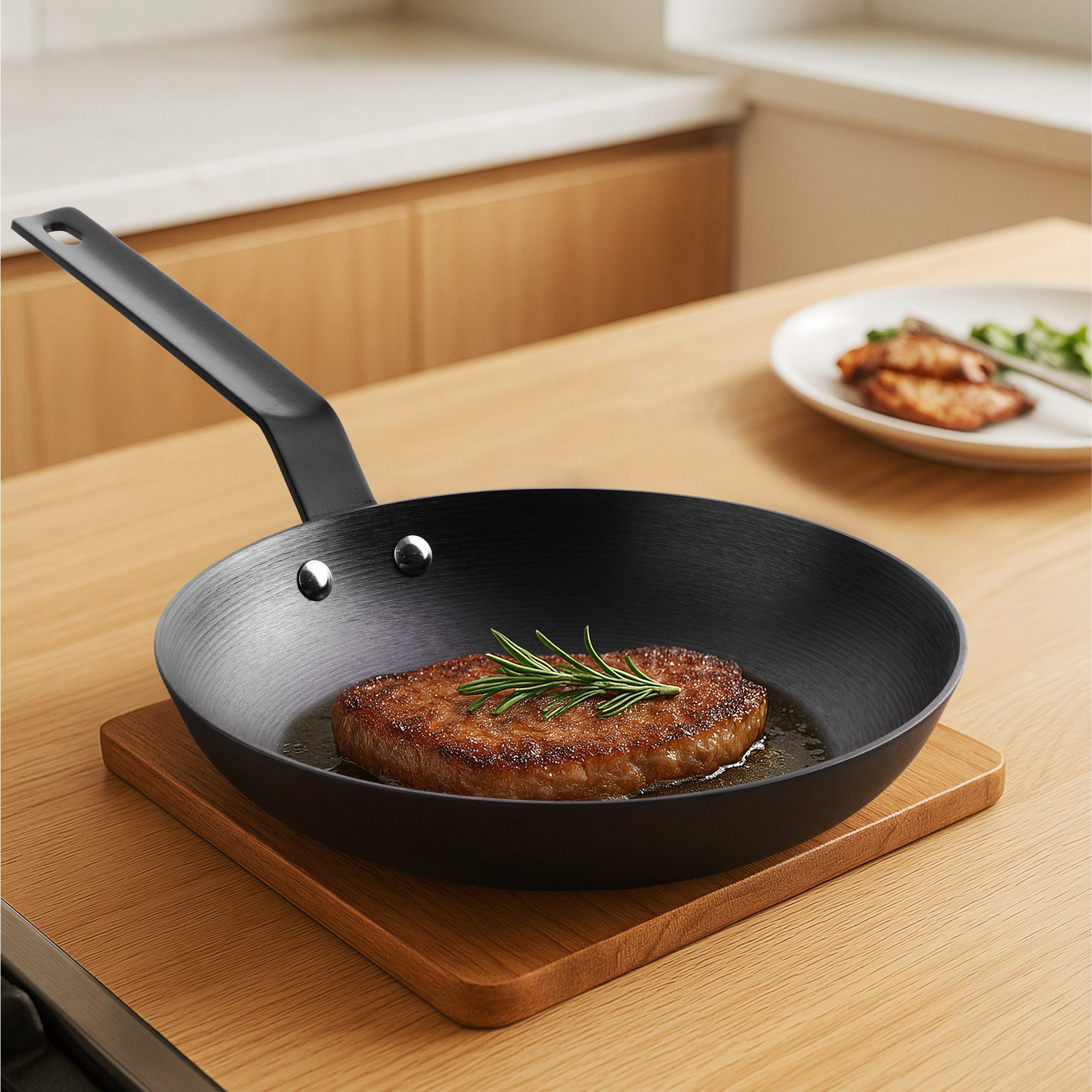 Navaris Bratpfanne Leichte Gusseisenpfanne Ø25cm Leichtbau Eisenpfanne Pfanne Gusseisen, (1-tlg), gusseiserne Grillpfanne Steakpfanne ofenfest Cast Iron Pan