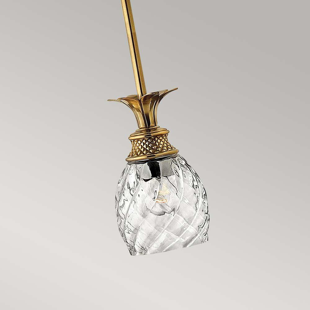 Elstead LIGHTING Pendelleuchte, Leuchtmittel nicht inklusive, Hängeleuchte Pendelleuchte Esszimmerlampe Ananas Design Messing Glas