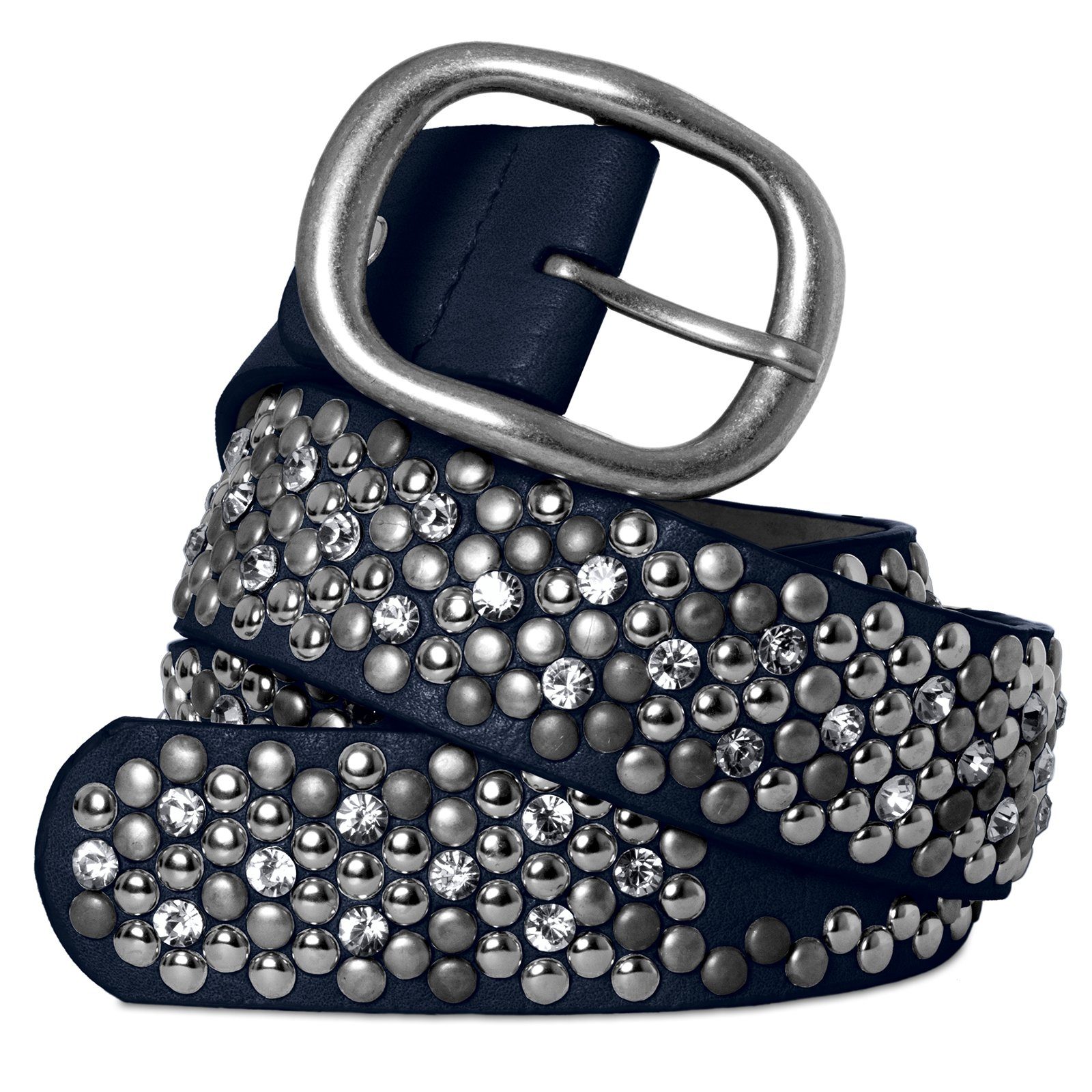 Caspar Nietengürtel GU263 Damen Vintage Gürtel mit Strass und Nieten günstig online kaufen