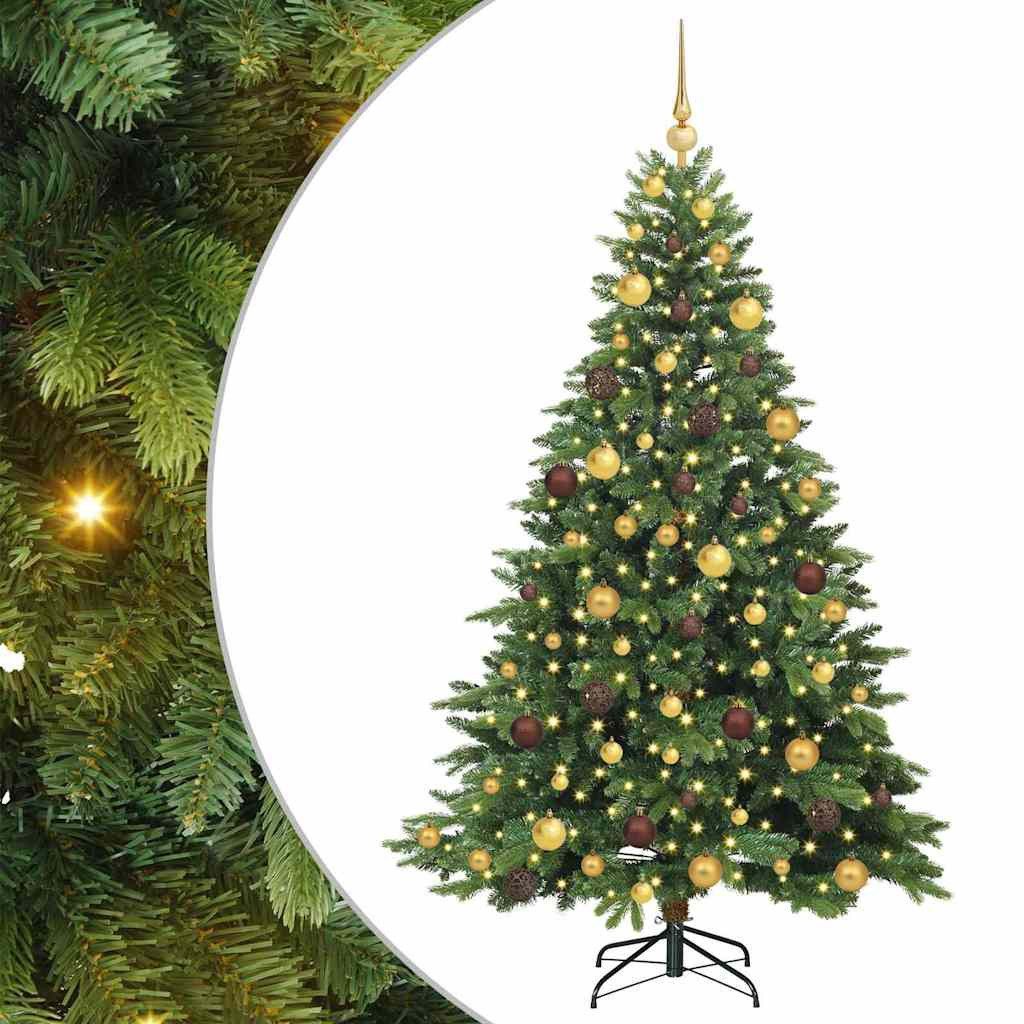 vidaXL LED Baum Künstlicher Weihnachtsbaum mit 300 LEDs Grün 180 cm PE und PVC