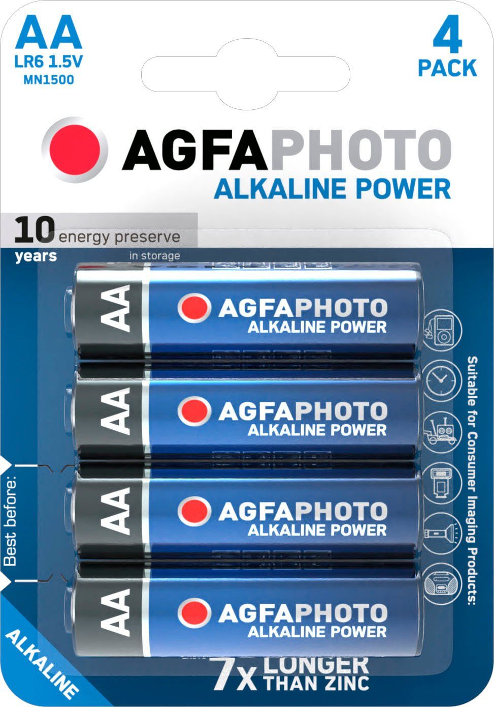 AgfaPhoto 4er Pack Platinum Batterie, LR6 (1,5 V, 4 St)