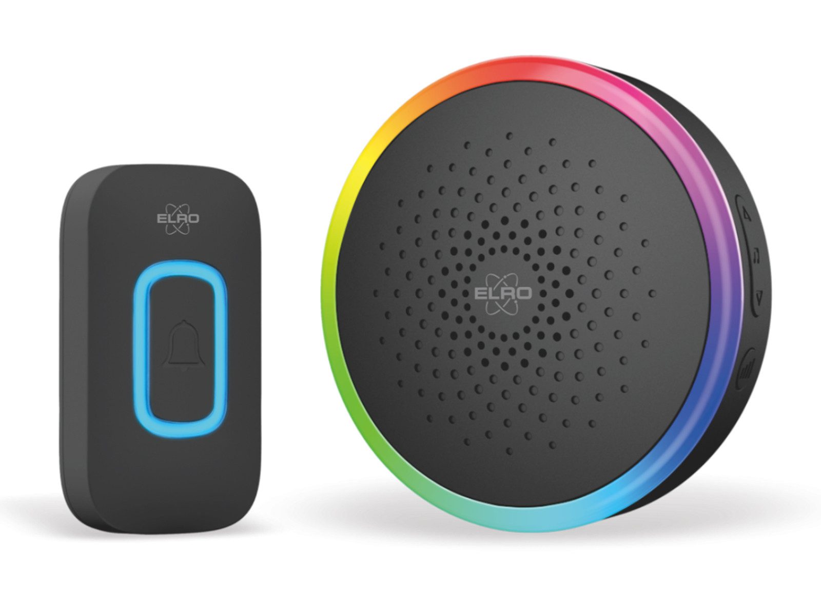 Elro Türklingel-Set, 1 Empfänger, 61 Klingeltöne, (3-tlg), Funkklingel mit Batterie, Klingelanlage mit Türgong für Schwerhörige