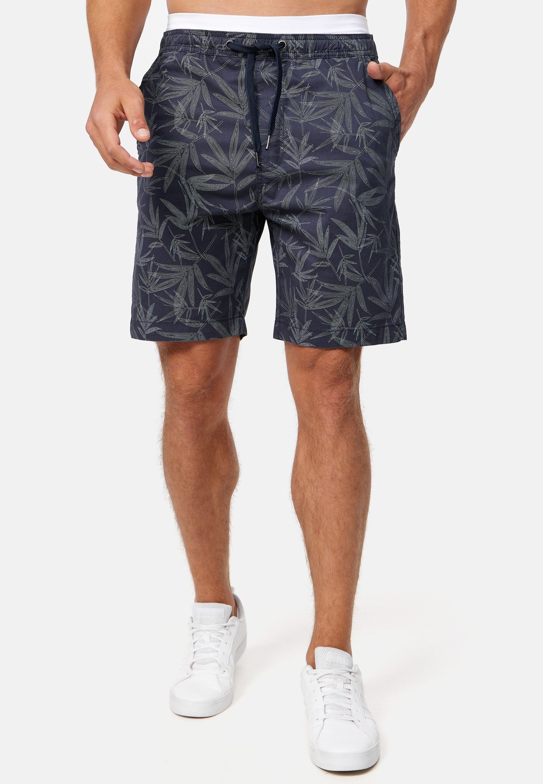 Kelowna Print Indicode Mix Chinoshorts Navy