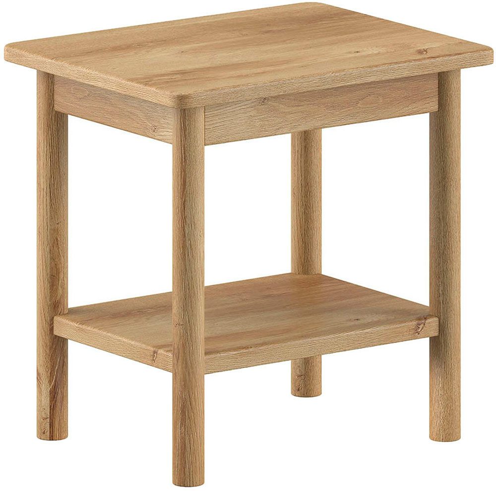 Vipack Nachtkonsole Olive, aus teilmassiver Eiche, natur lackiert (B/H/T ca. 50x50x40cm, recht oder links anstellbar), mit einem Ablageboden, universell einsetzbar