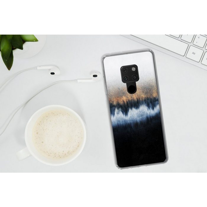 MuchoWow Handyhülle Abstrakt - Gold - Luxus - Blau Phone Case Handyhülle Huawei Mate 20 Silikon Schutzhülle RV10761