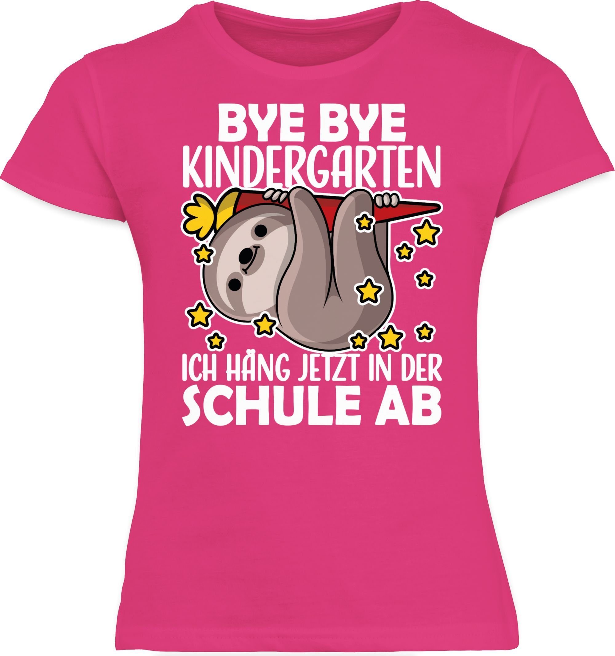 Kindergarten Mädchen Bye 1 Einschulung Fuchsia Shirtracer T-Shirt Bye