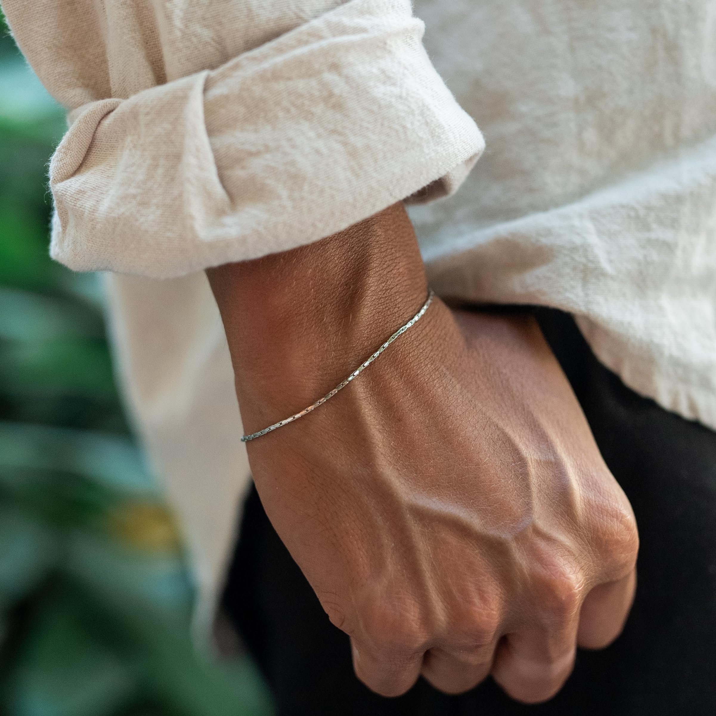 Made by Nami Edelstahlarmband Silber oder Gold Armband Edelstahl Minimalistisches Armband Herren, Filigrane Armkette Cuban Link Chain - Venetianer Design