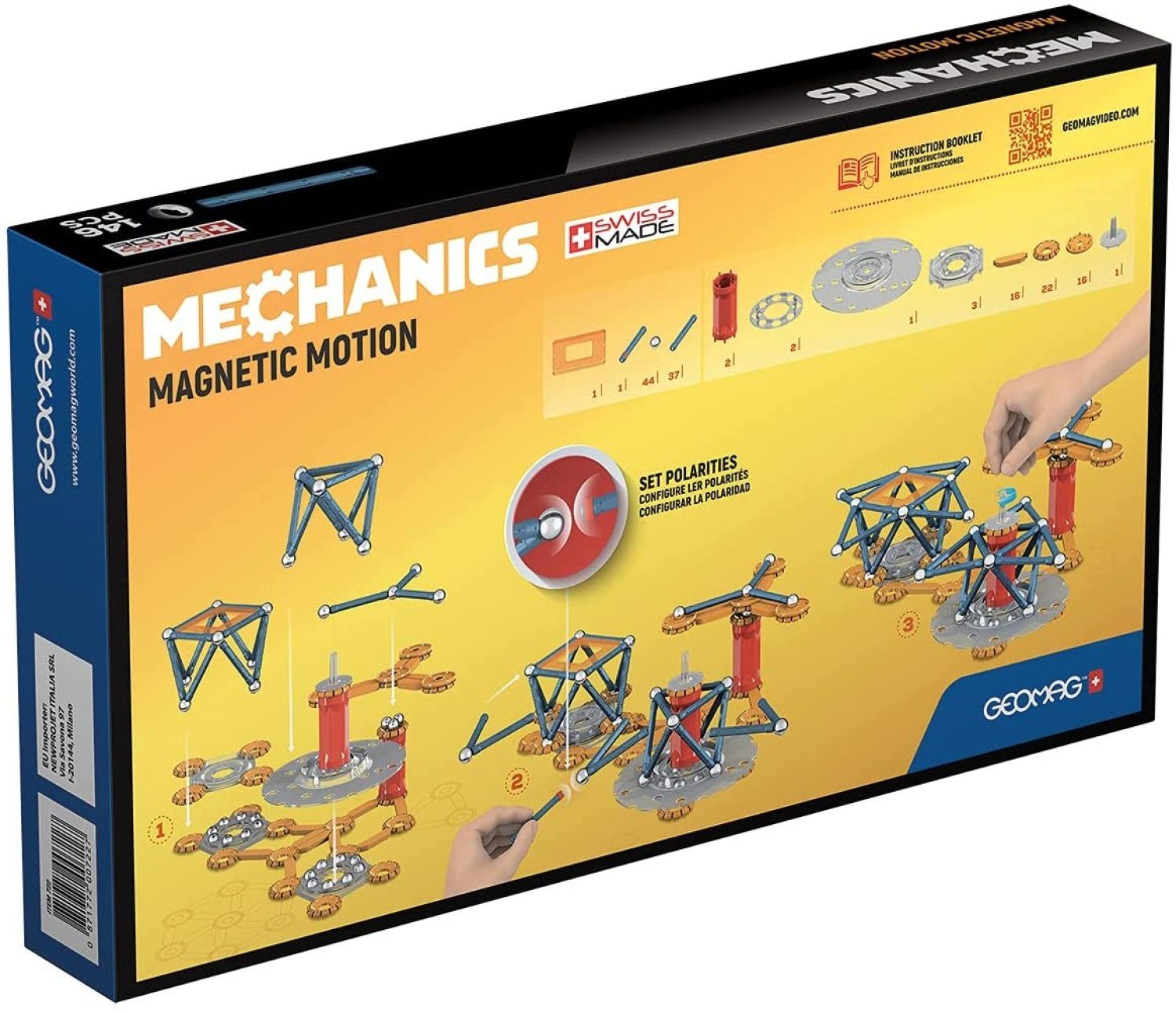Geomag™ Geomag MECHANICS Magnetic Motion 146-teilig Lern & Konstruktionsspiel Magnetspielbausteine, (Packung, 146 St)