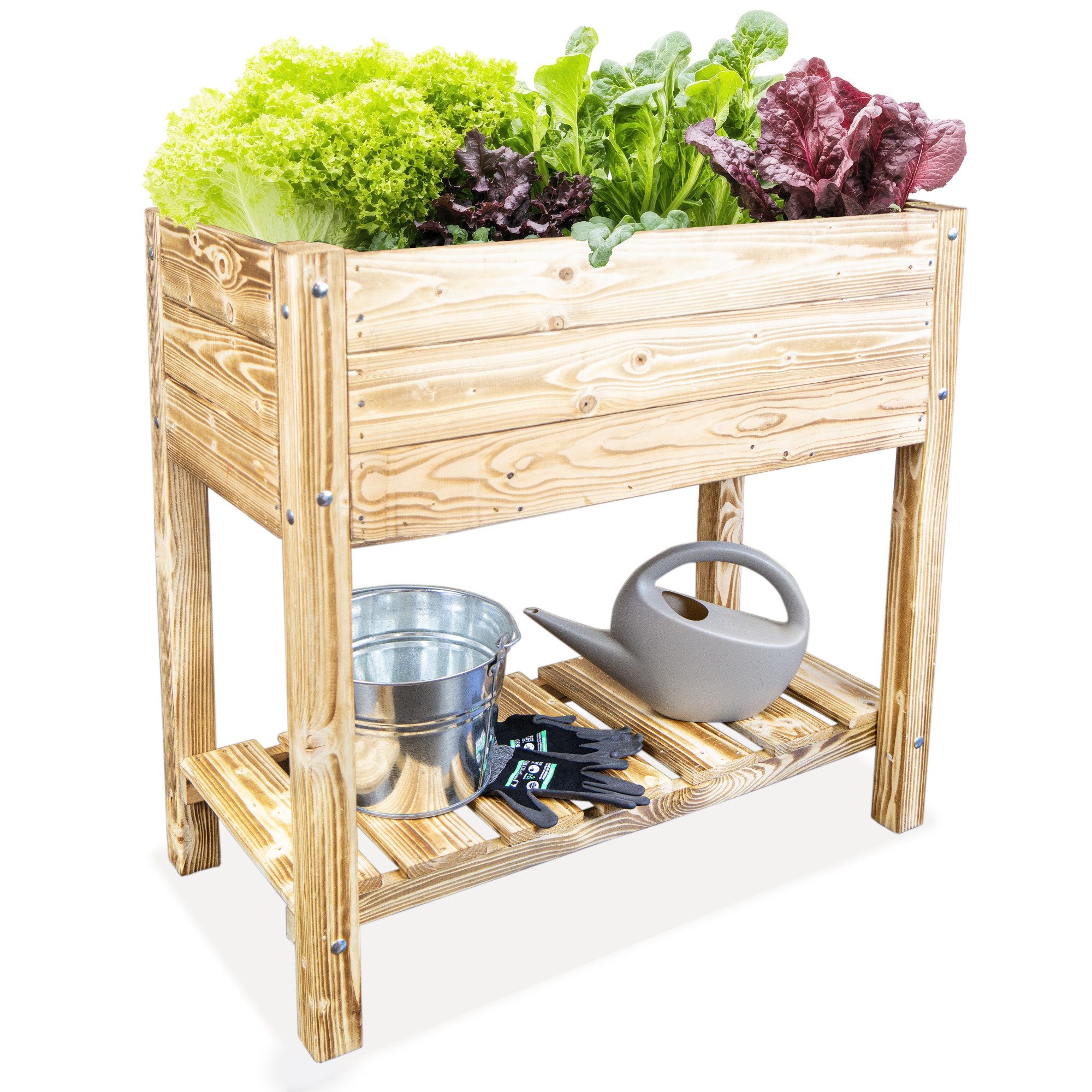 Kistenkolli Altes Land Allzweckkiste Hochbeet L 79x40x79cm Geflammt