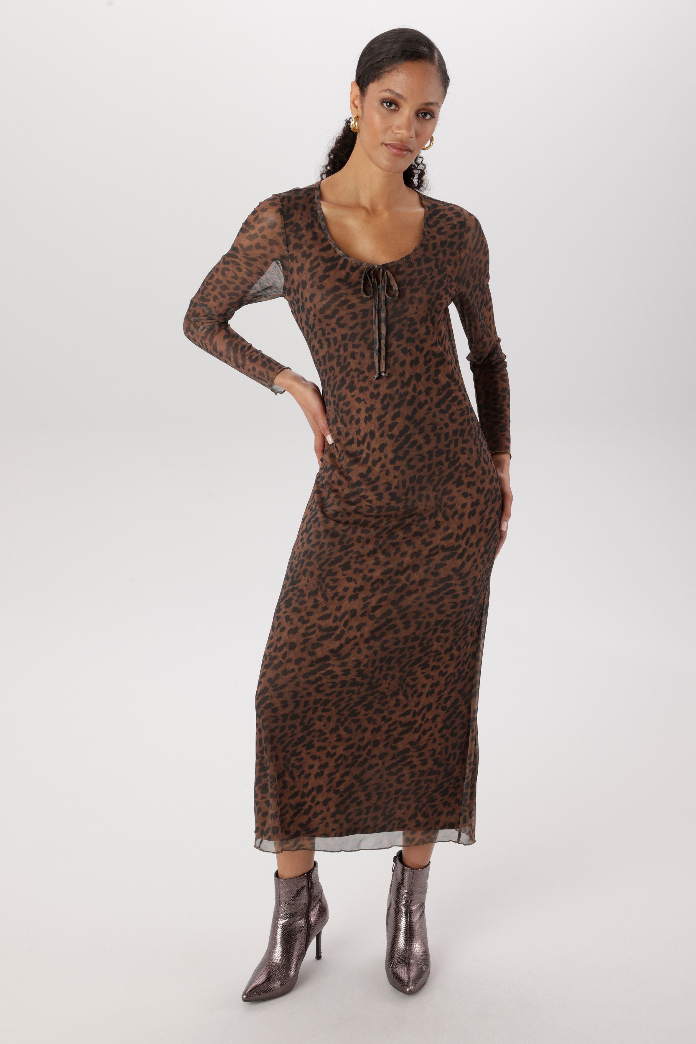 Aniston SELECTED Midikleid In Mesh-Qualiät und im angesagten Animal-Print - NEUE KOLLEKTION – Bild 4 von 5
