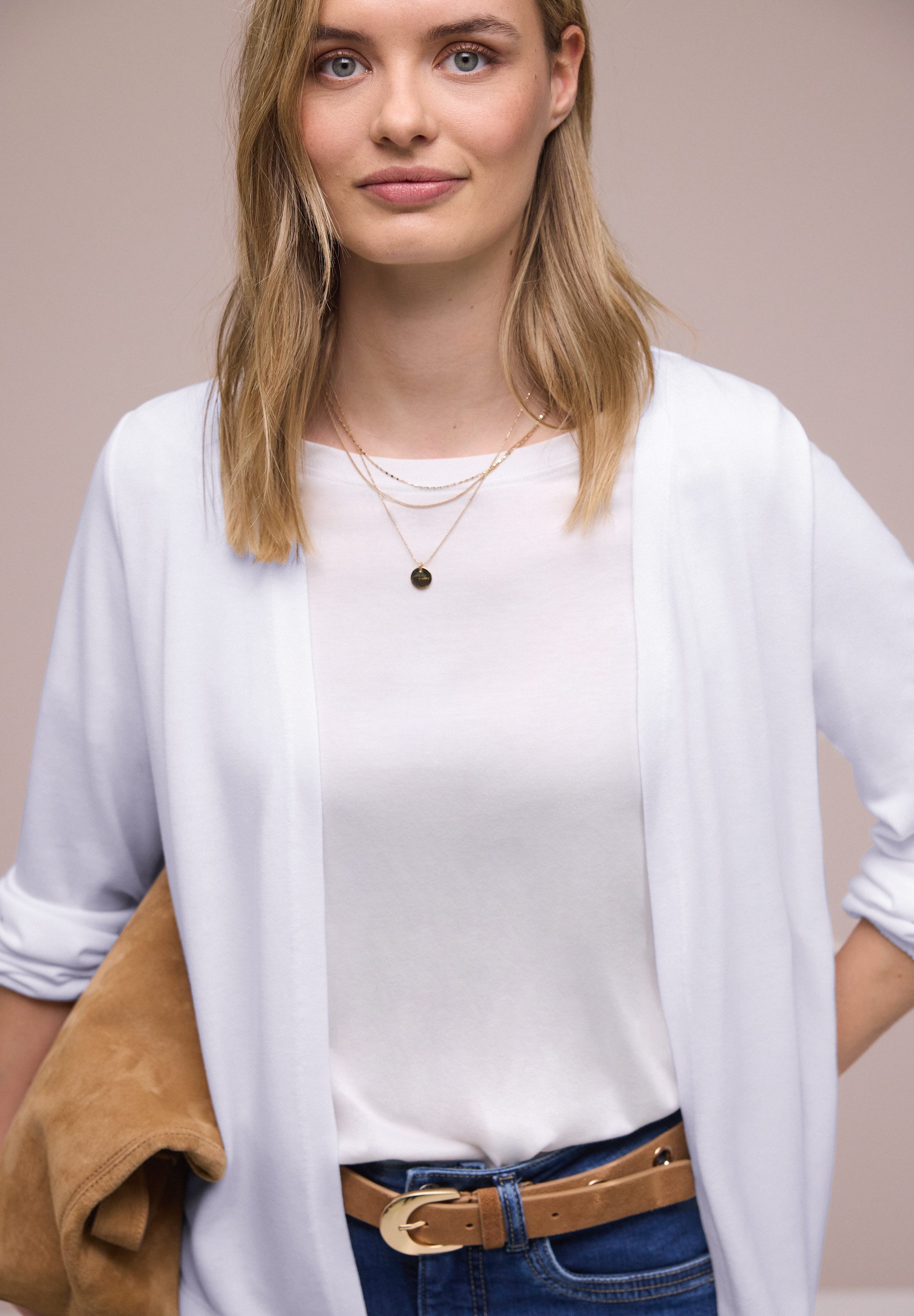 STREET ONE Cardigan bestehend aus einem Materialmix