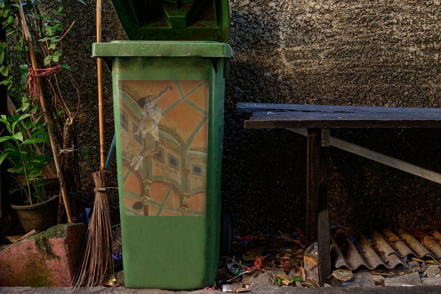 Edgar - Abfalbehälter Container, Fernando St), La La Wandsticker Miss Zirkus Mülleimer-aufkleber, (1 Mülltonne, von MuchoWow Sticker, Gemälde im Degas