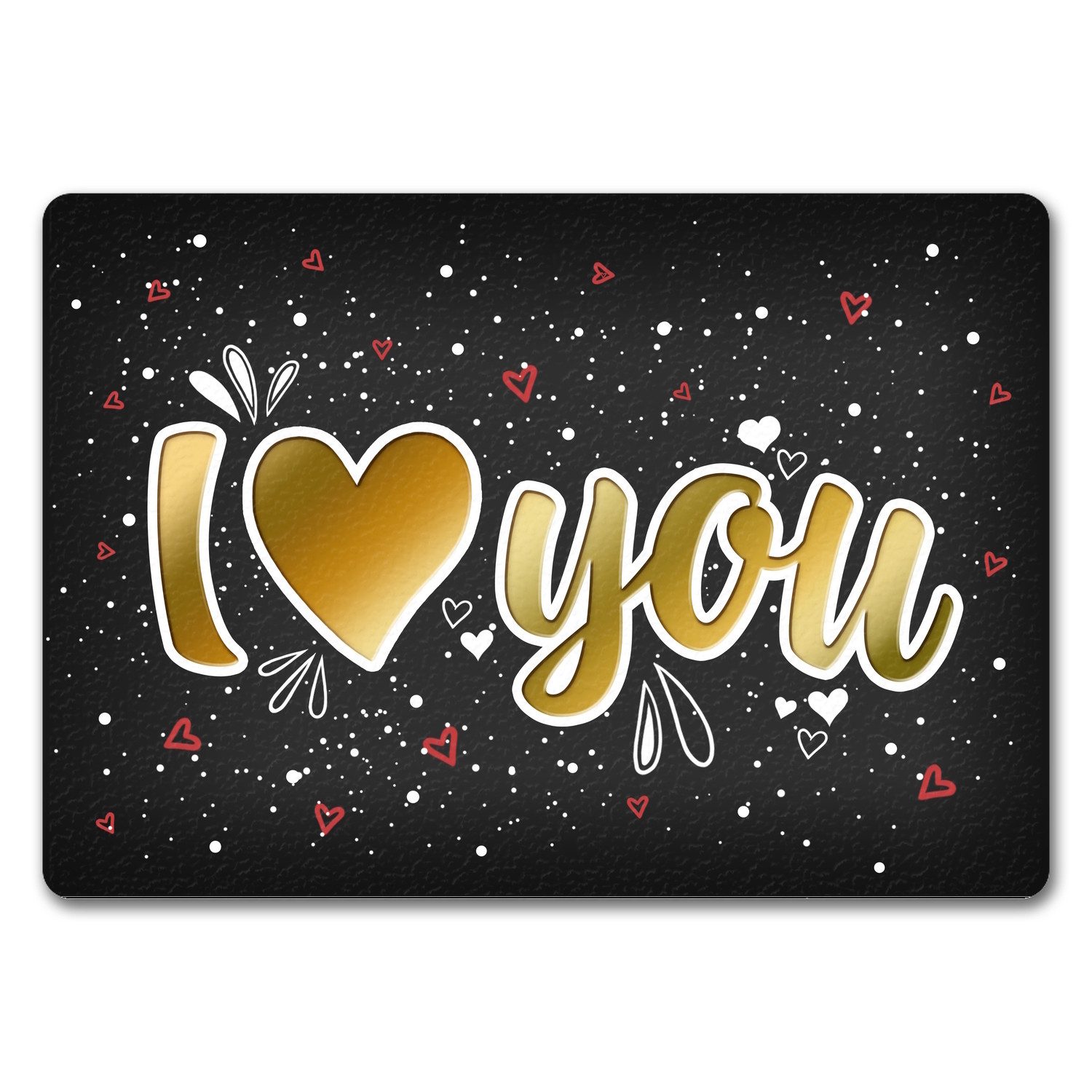 speecheese Fußmatte I love you Fußmatte ohne Rand mit Herz Motiv Fußabtreter
