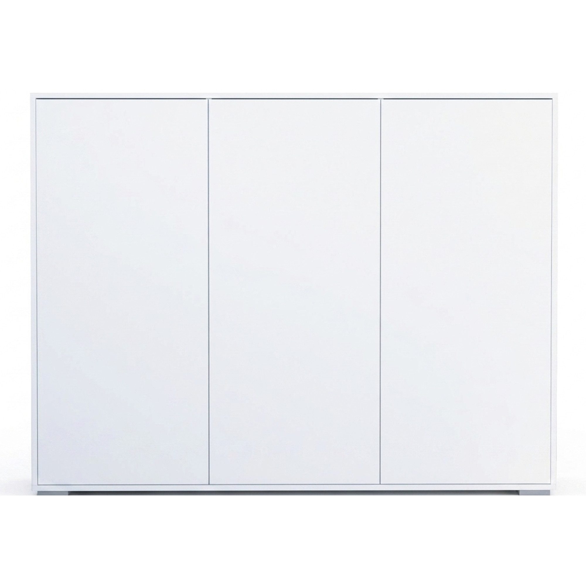 InnoFurn Highboard Elena M2 Weiß (Schrank), Aktenschrank mit Push-to-Open, Made in Germany