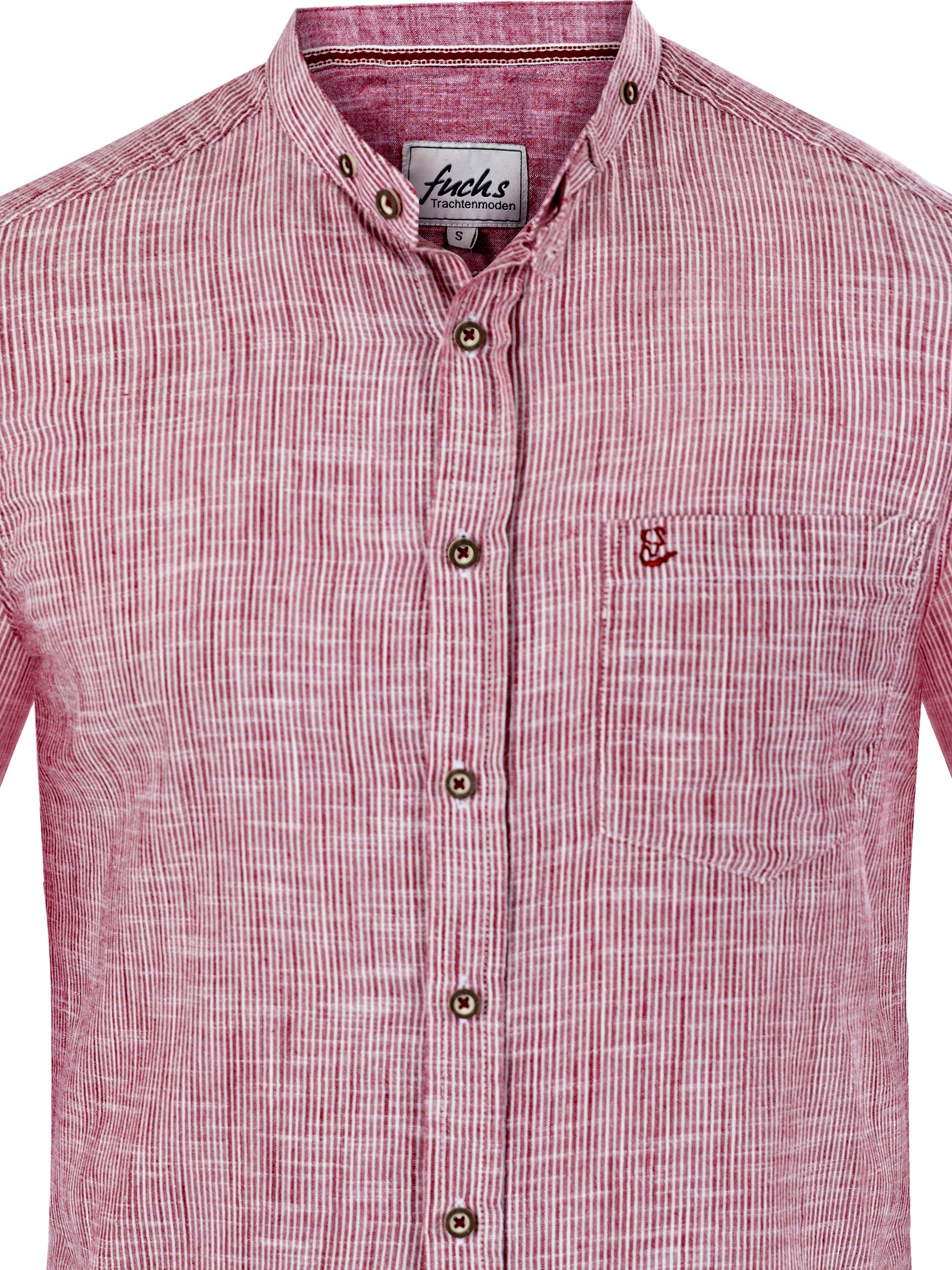FUCHS Trachtenhemd Hemd Stefan weinrot mit Stehkragen günstig online kaufen
