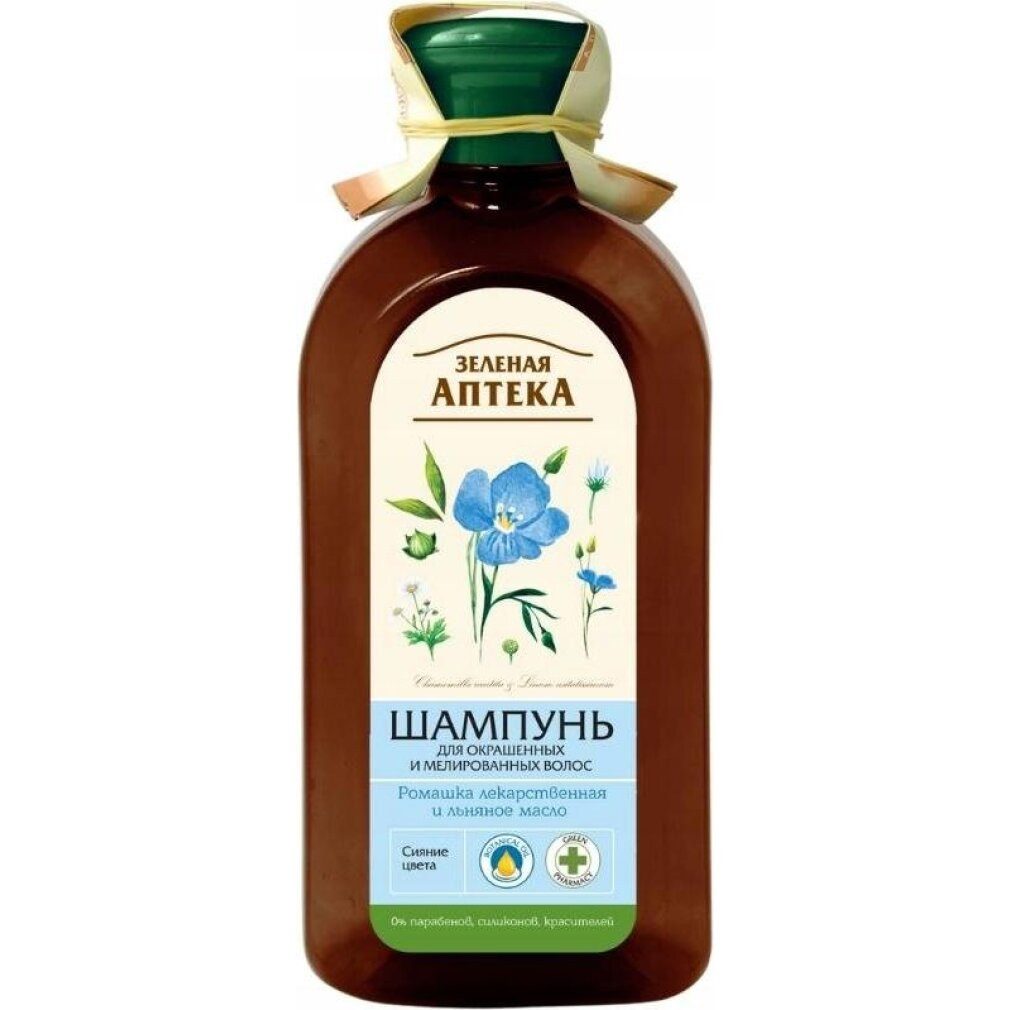 Green Pharmacy Haarpflege-Set Shampoo für gewebtes Haar, Kamillen- und Leinenöl