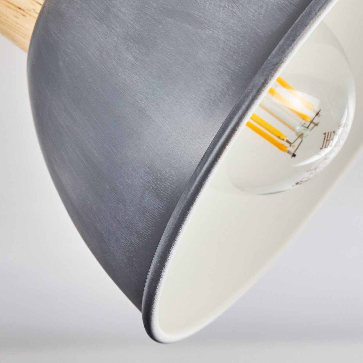 hofstein Deckenleuchte »Cotes« Deckenlampe aus Metall/Holz in Grau/Weiß/Braun, ohne Leuchtmittel, mit verstellbaren Strahlern, 2xE27, Spot im Retro/Vintage Design. € 79,99