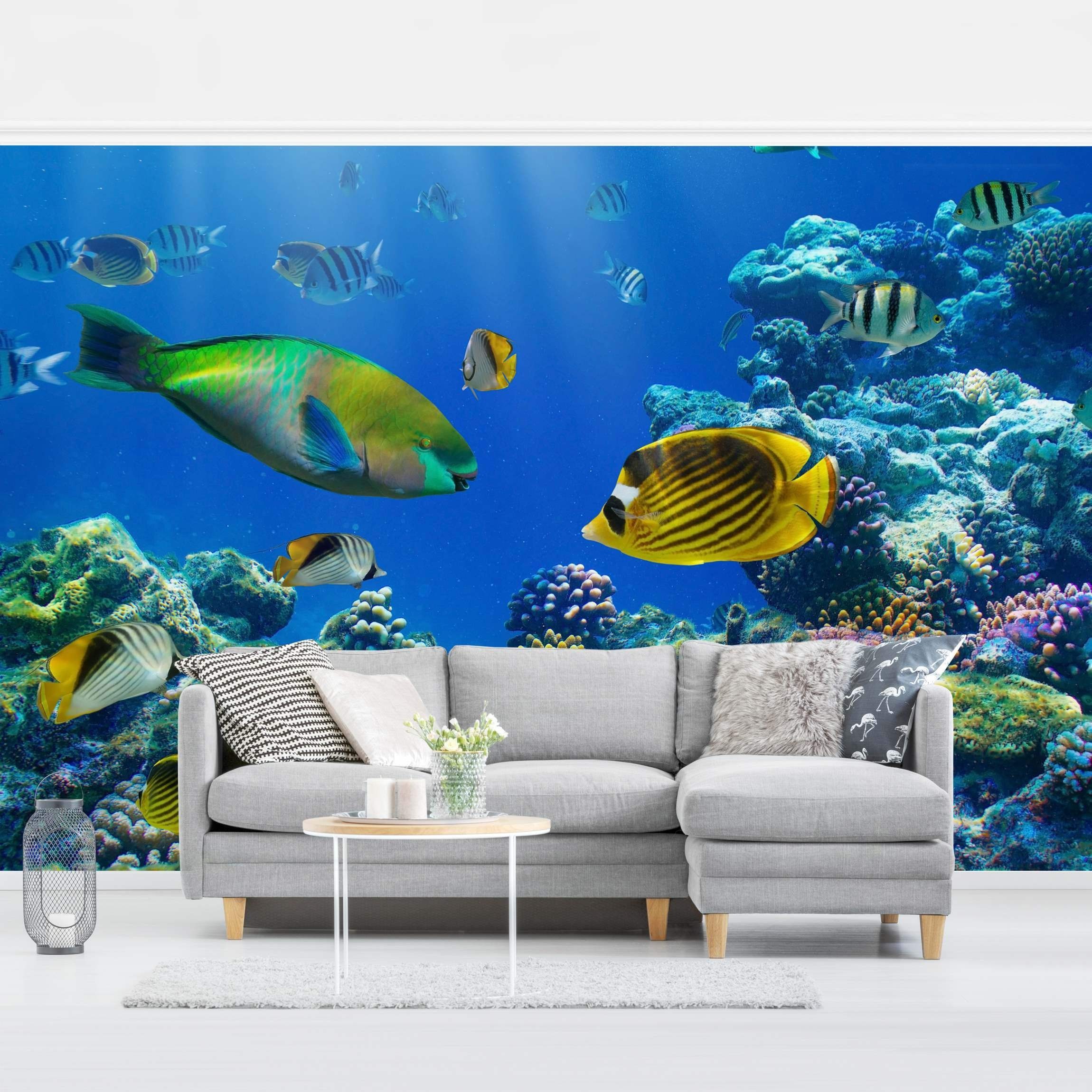 Bilderdepot24 Fototapete Vliestapete Unterwasser Fische Meer Motiv, Glatt, Matt, (Vliestapete inkl. Kleister oder selbstklebend), geruchsfrei Bildtapete Vlies Wohnzimmer Schlafzimmer