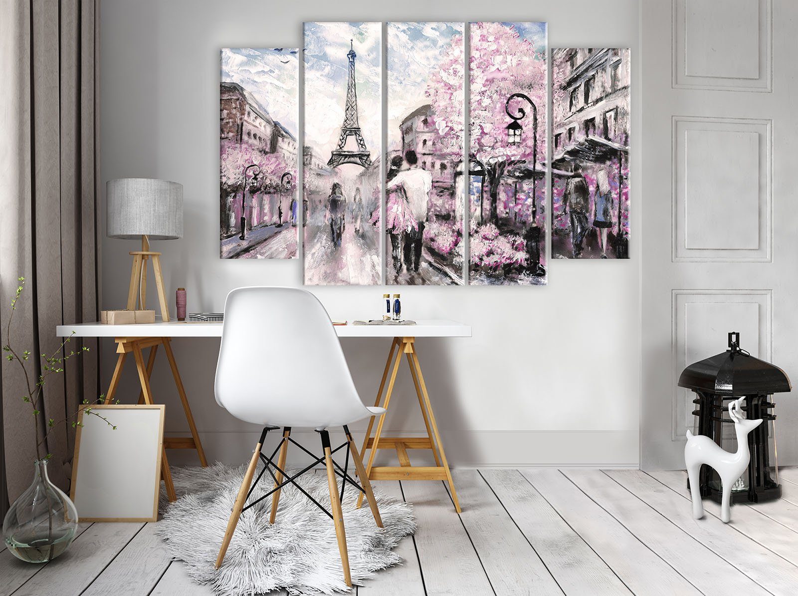 Wallarena Leinwandbild Paris Gemalt Frankreich Wohnzimmer Schlafzimmer Wand günstig online kaufen