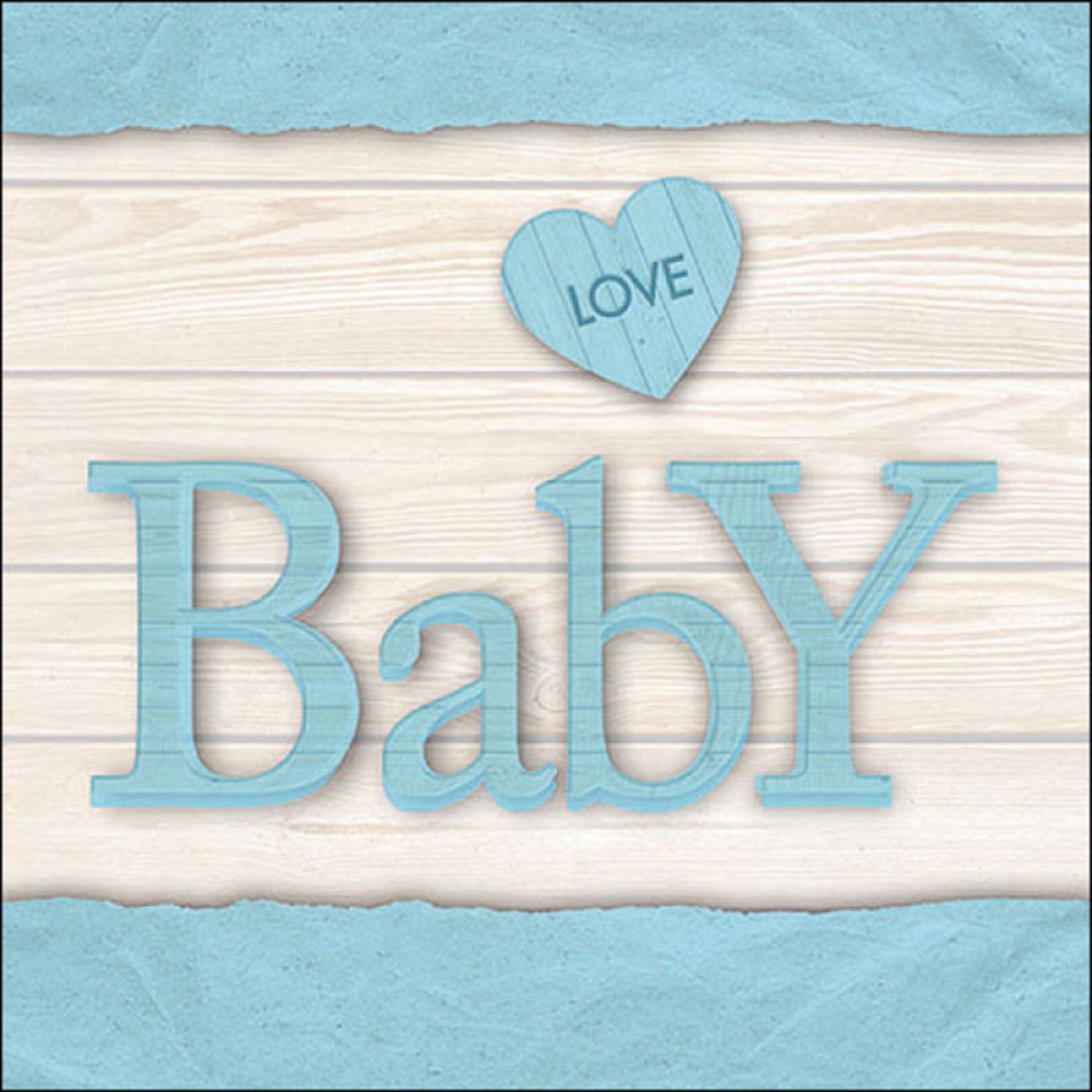 Ambiente Luxury Paper Products Papierserviette, Servietten Papier 33x33cm 3-lag. mit Baby Holzoptik Motiv 20 Stück